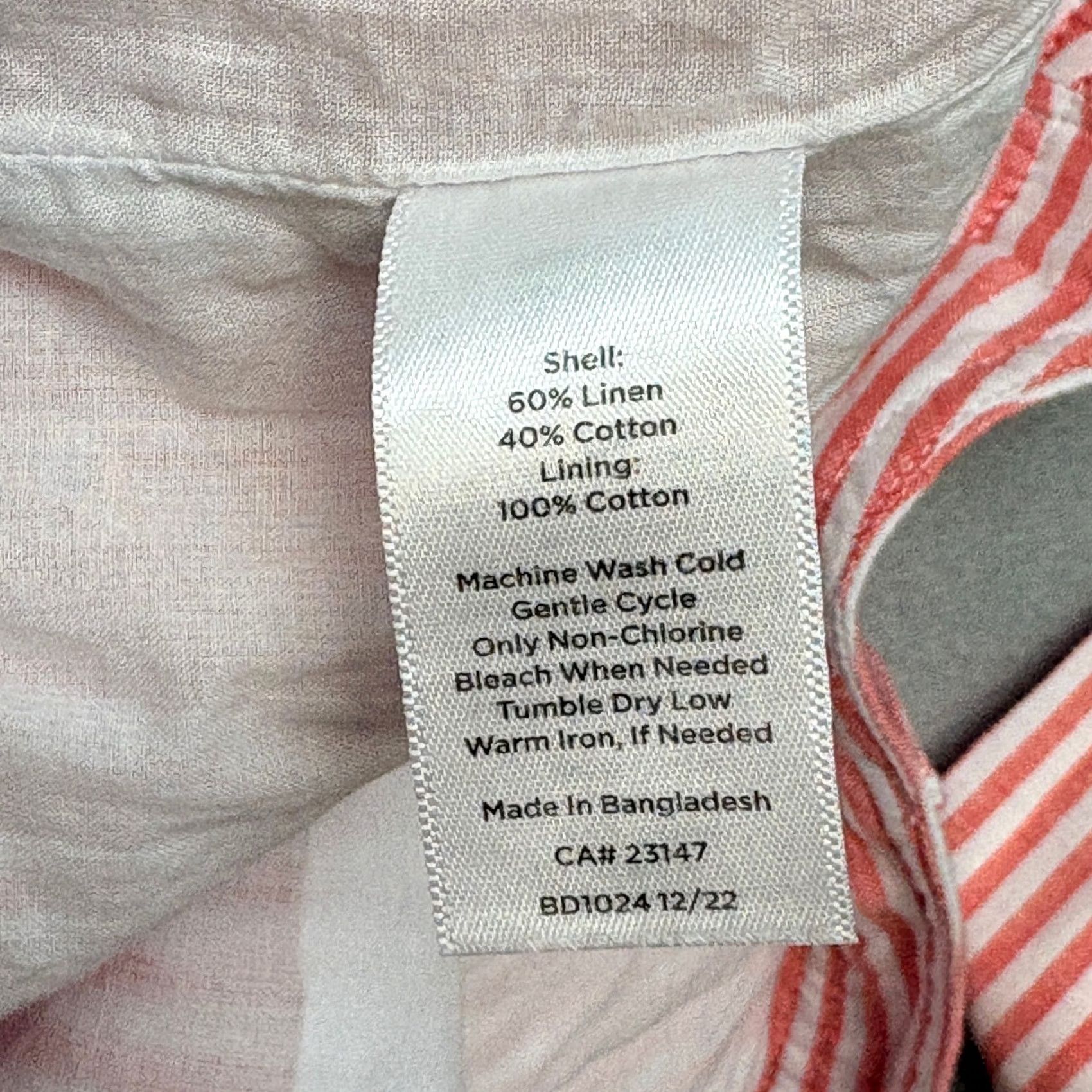 Talbots Talbots Linen Tie Waist Skirt Mini Midi Pink White Striped Skirt Size 10 Size 32" / US 10 / IT 46 - 8 Thumbnail