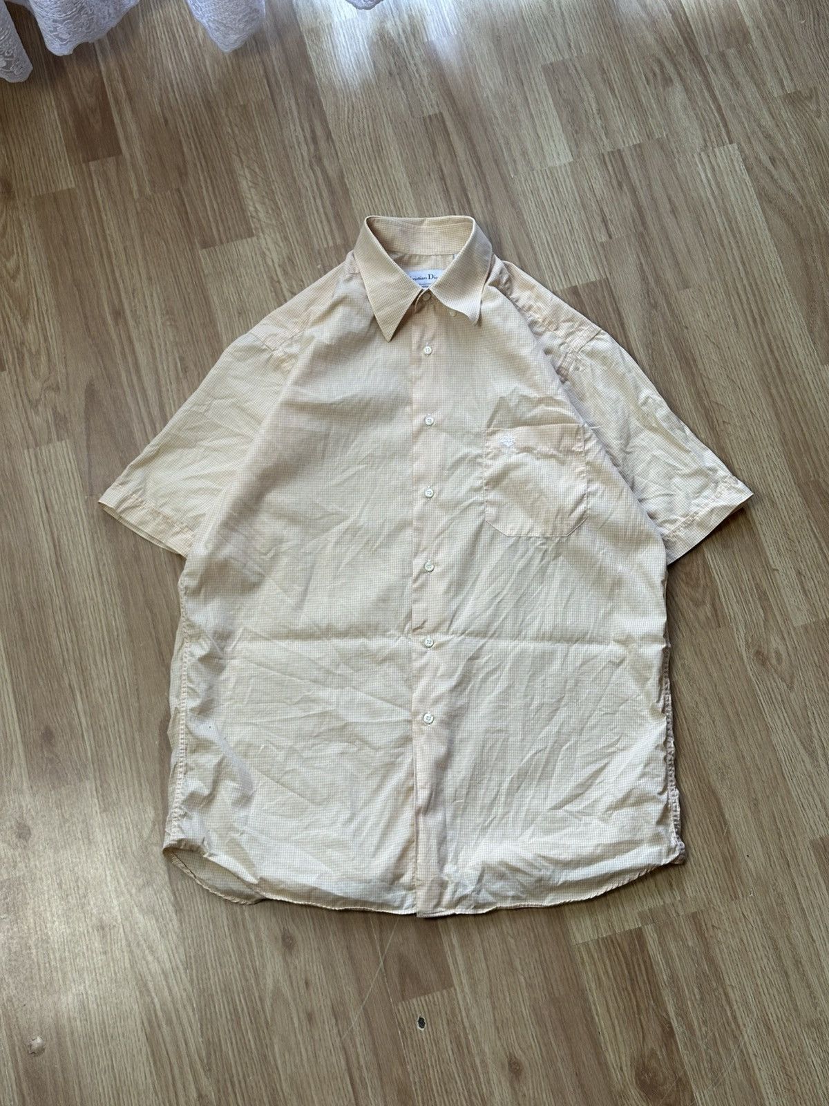 Christian Dior Monsieur 🔥 Christian Dior Cotton Short Sleeve Button Up Shirt 15 39 Size US L / EU 52-54 / 3 - 2 Thumbnail