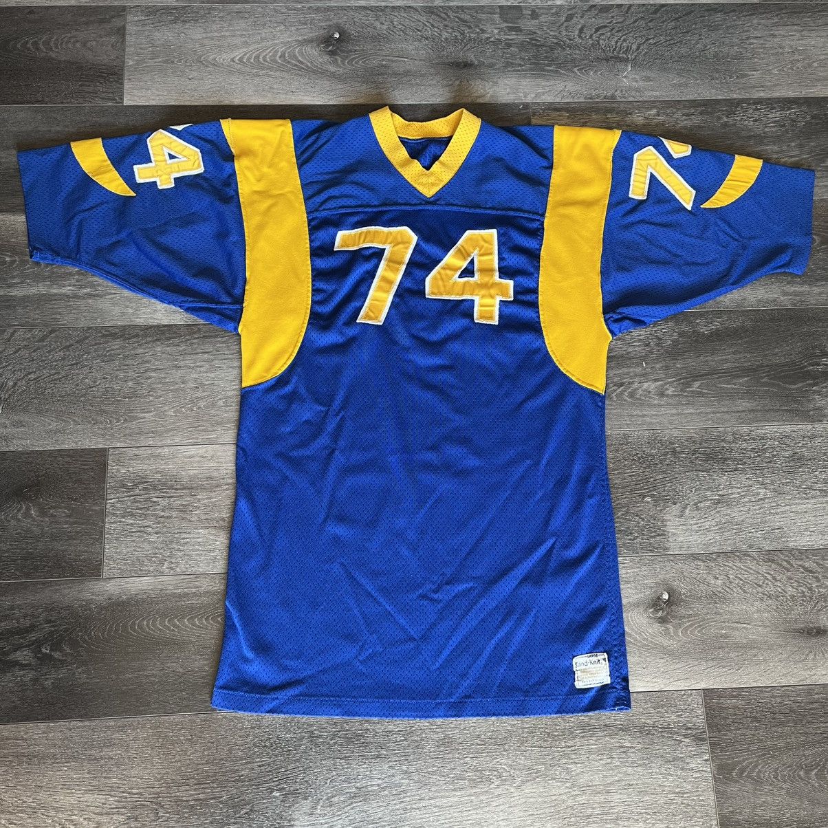 MacGregor × Vintage True Vintage 1960s Sand Knit Blue Yellow Football Jersey #74 Size US L / EU 52-54 / 3 - 1 Thumbnail