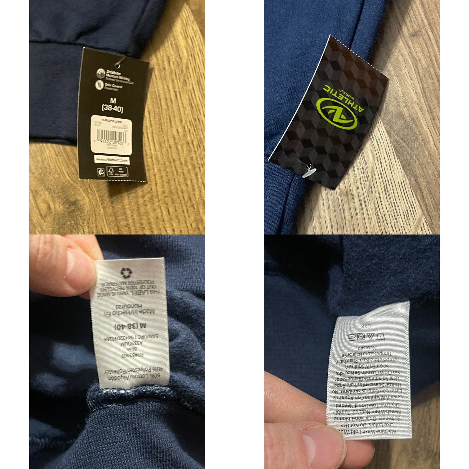 Athletic Works Athletic Works Hoodie Mens Size M Blue Pullover Drawstring NWT Regular; Hooded Sweatshirt, Solid Pattern, Long Sleeve Size US M / EU 48-50 / 2 - 8 Thumbnail