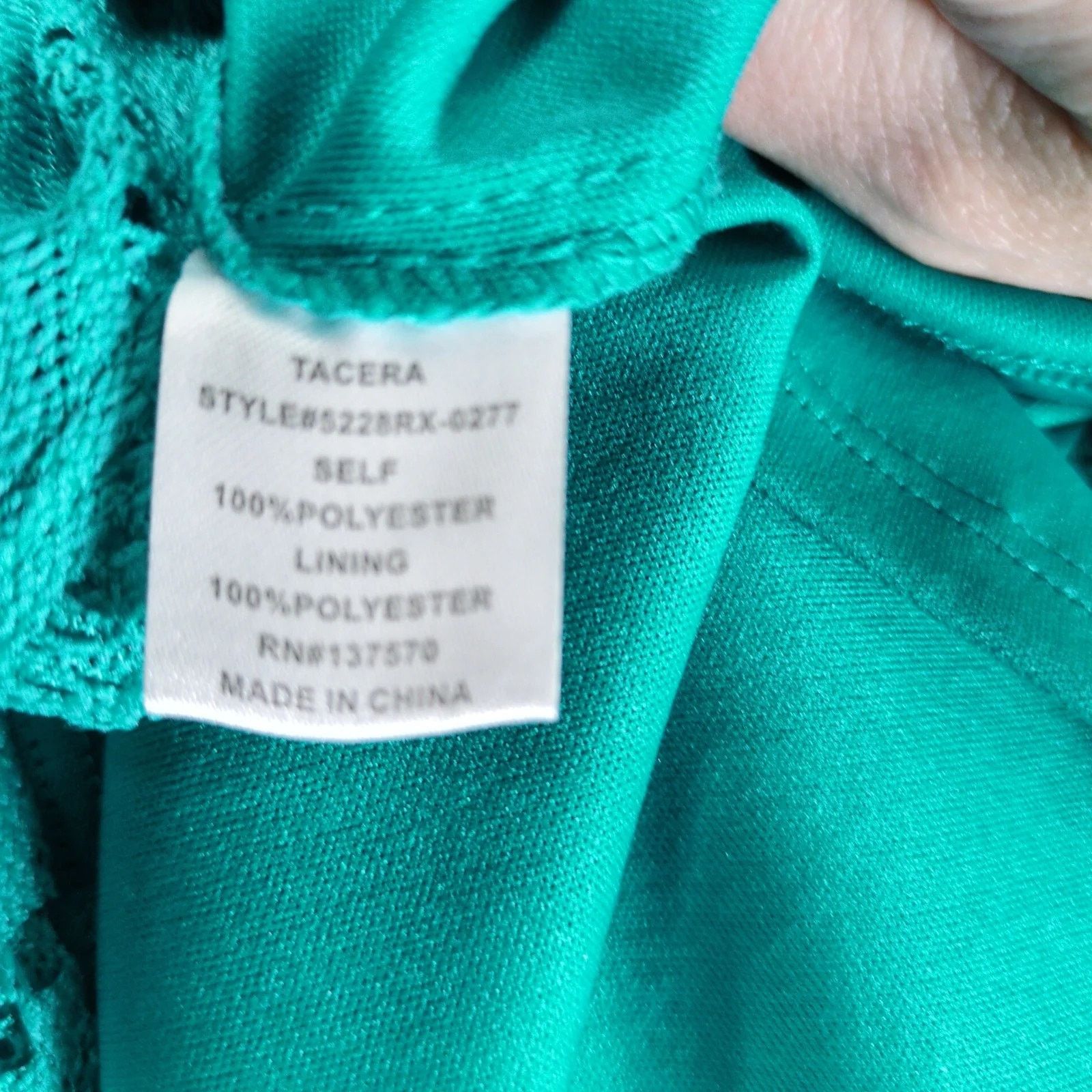Other Tacera Teal Crochet Lace Knee-Length Dress, Plus Size 3X Size 3XL / US 20-22 - 5 Thumbnail