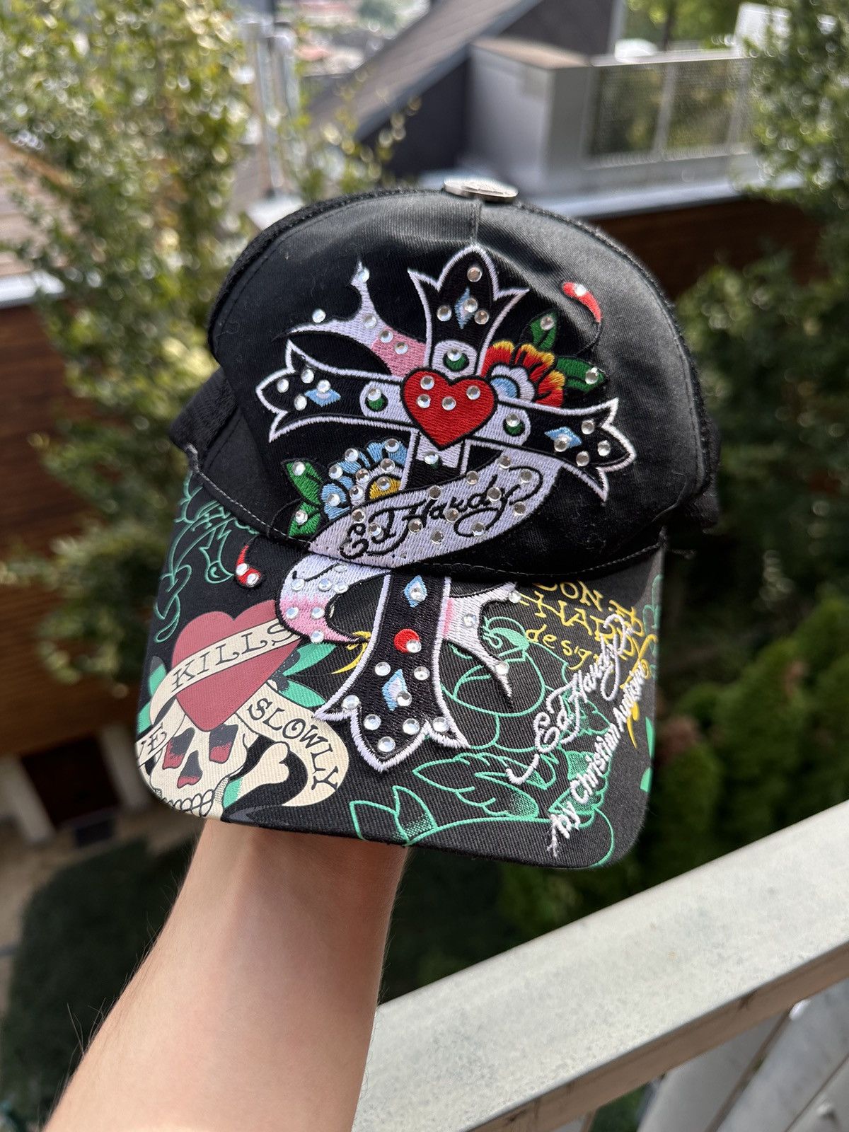 Rare New Vintage Ed Hardy by Christian Audigier “Cross” Cap