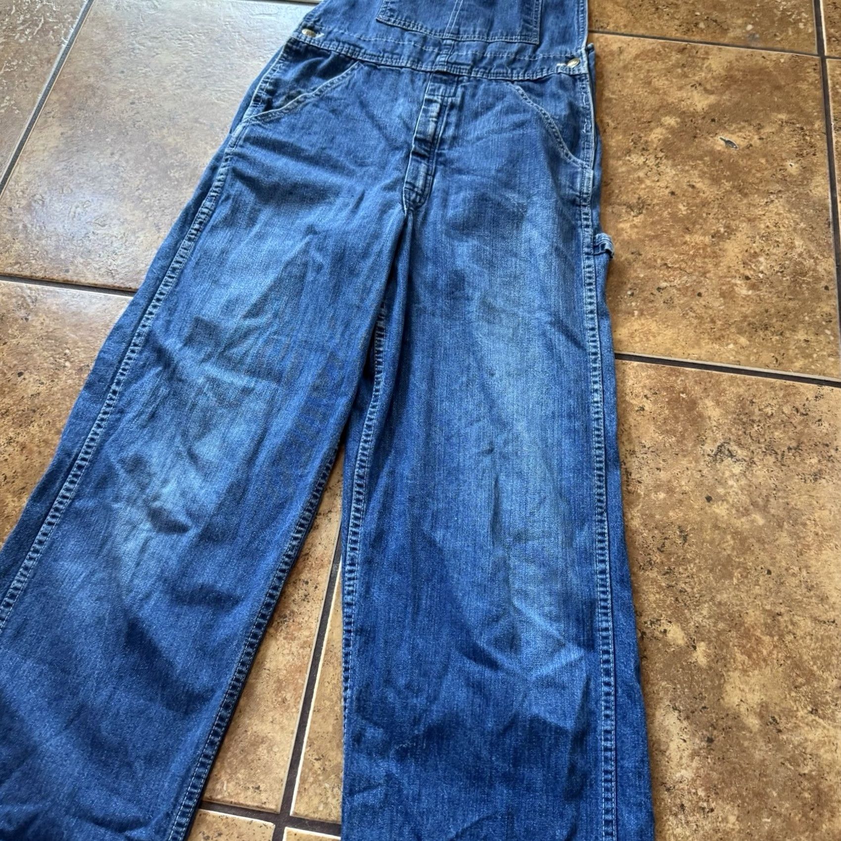 Sears VINTAGE Sears Work Leisure Denim Bib Overalls Mens 28 x 29 Jeans Blue USA Workwear Size US 28 / EU 44 - 5 Thumbnail