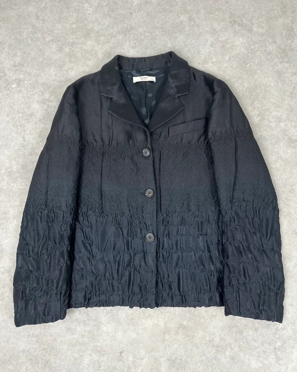 Prada FW2007 Prada Black Plissed Blazer Jacket Size M / US 6-8 / IT 42-44 - 1 Thumbnail