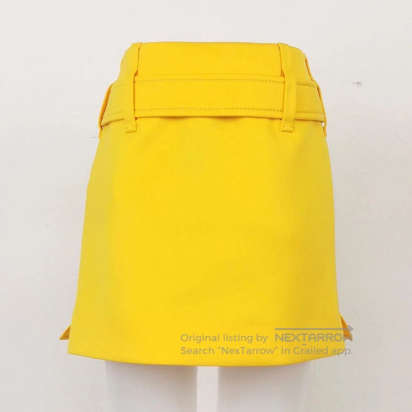 Other Prada Logo Belted Mini Skirt in Bright Yellow . Size 35" - 2 Thumbnail