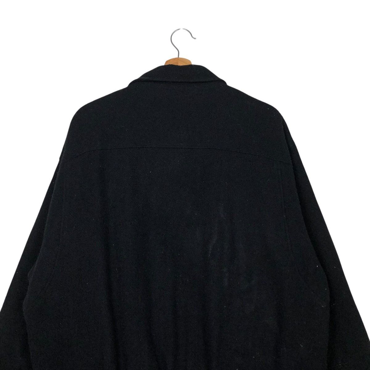 Japanese Brand Rich Black Vintage Wool Bomber Jacket Unbrandd Issey Miyake Size US L / EU 52-54 / 3 - 10 Thumbnail