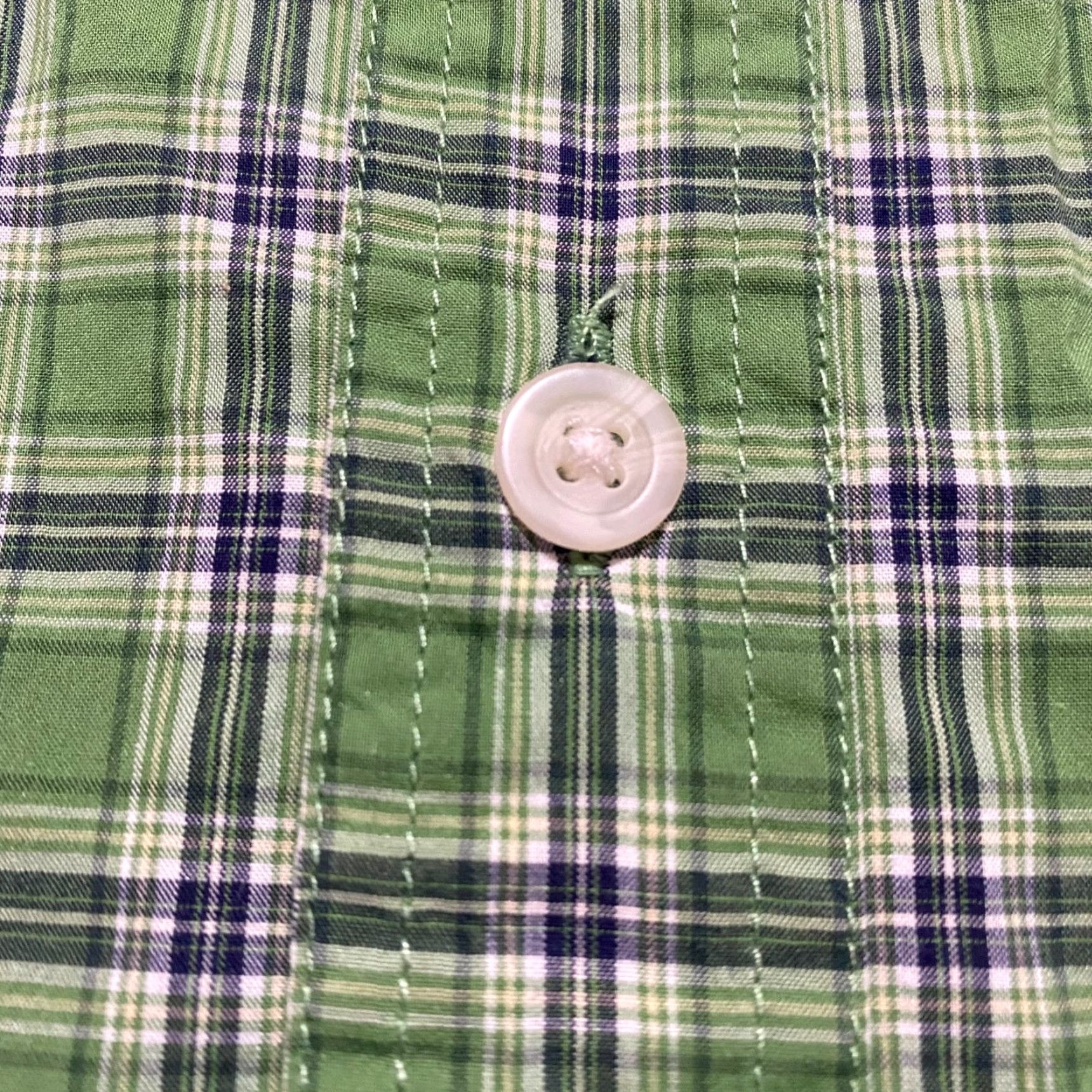 Vintage Buckle Mens Large Button-Down Shirt Green Plaid Long Sleeve Cotton Modal - Vintage? No Size US L / EU 52-54 / 3 - 4 Thumbnail