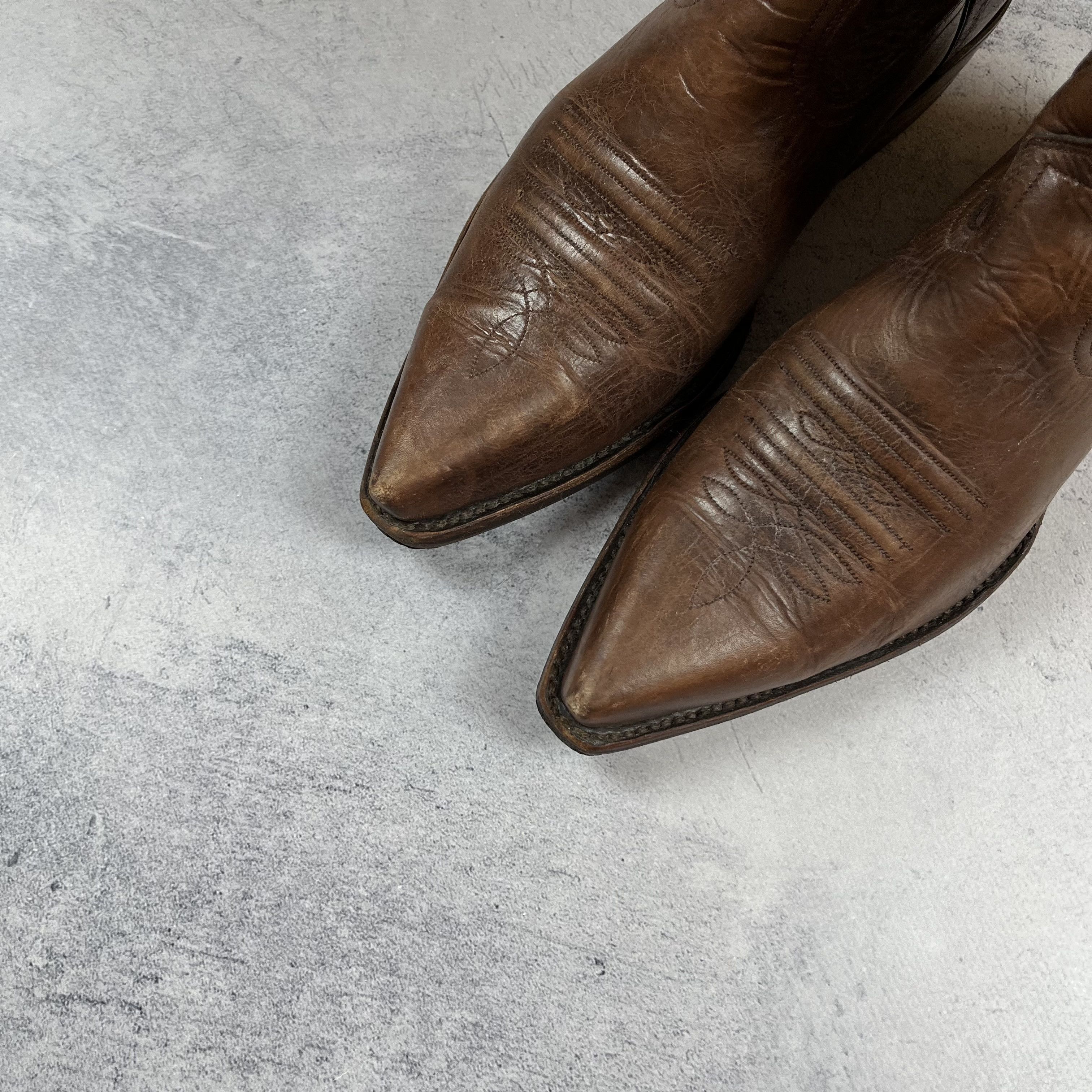 Buffalo London Vintage Buffalo Western Brown Leather Cowboy Boots 90’s Size US 9 / IT 39 - 6 Thumbnail