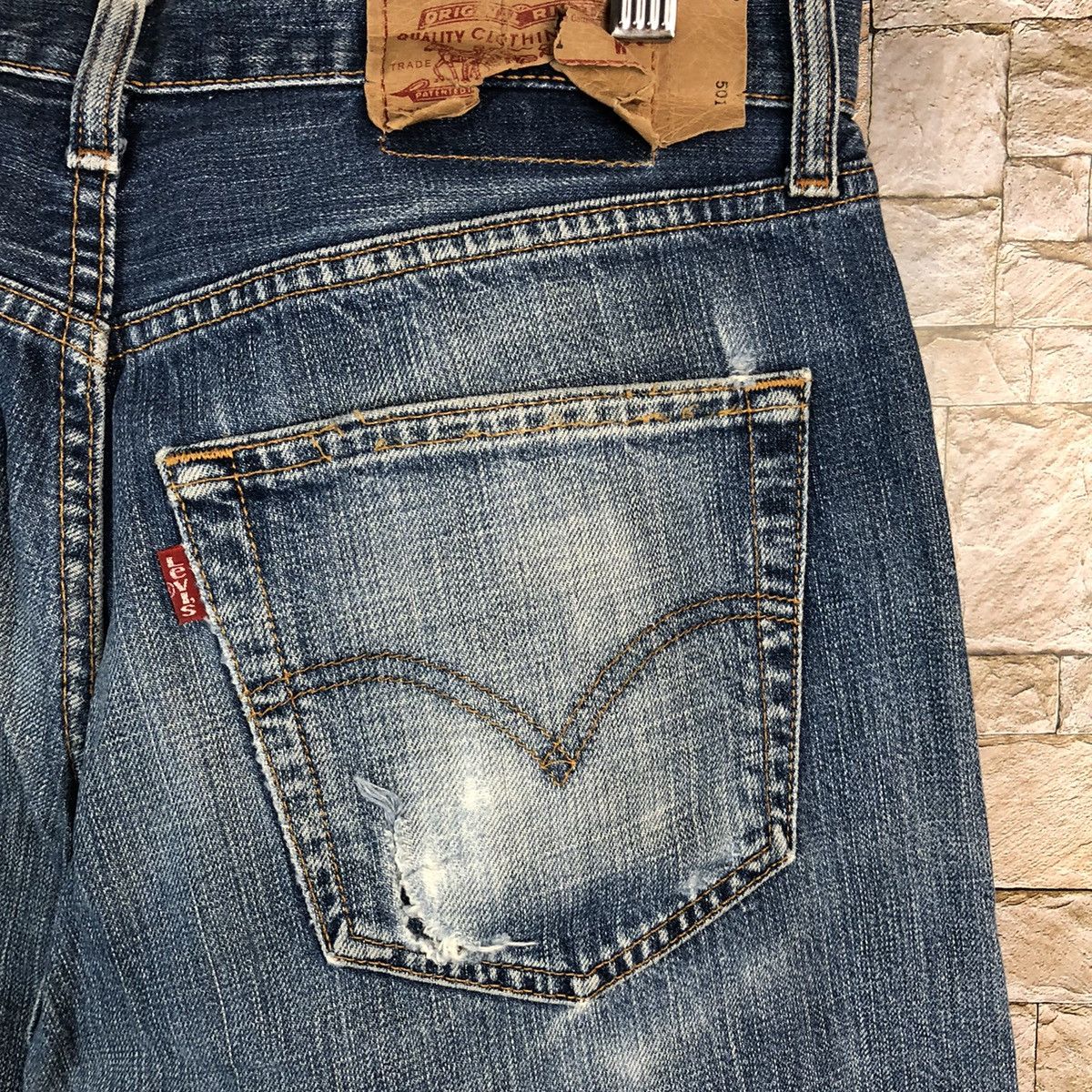 Levi's 501 Levis Blue Distressed Denim Pants #A970 Size US 30 / EU 46 - 17 Thumbnail
