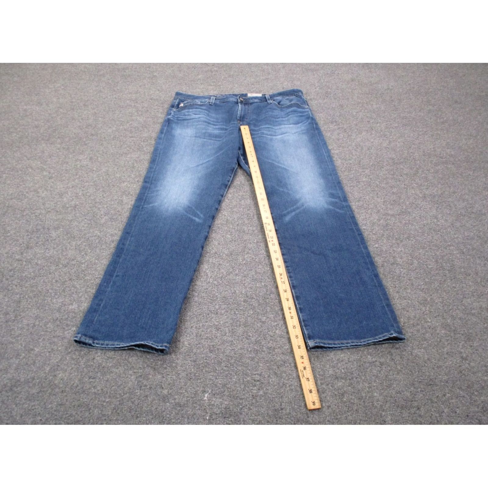 Denime AG Adriano Goldschmied Jeans Men's 38x34 Blue Denim Straight Slim 5-Pocket Tailored The Graduate Tailored Leg Jeans Size US 38 / EU 54 - 3 Thumbnail