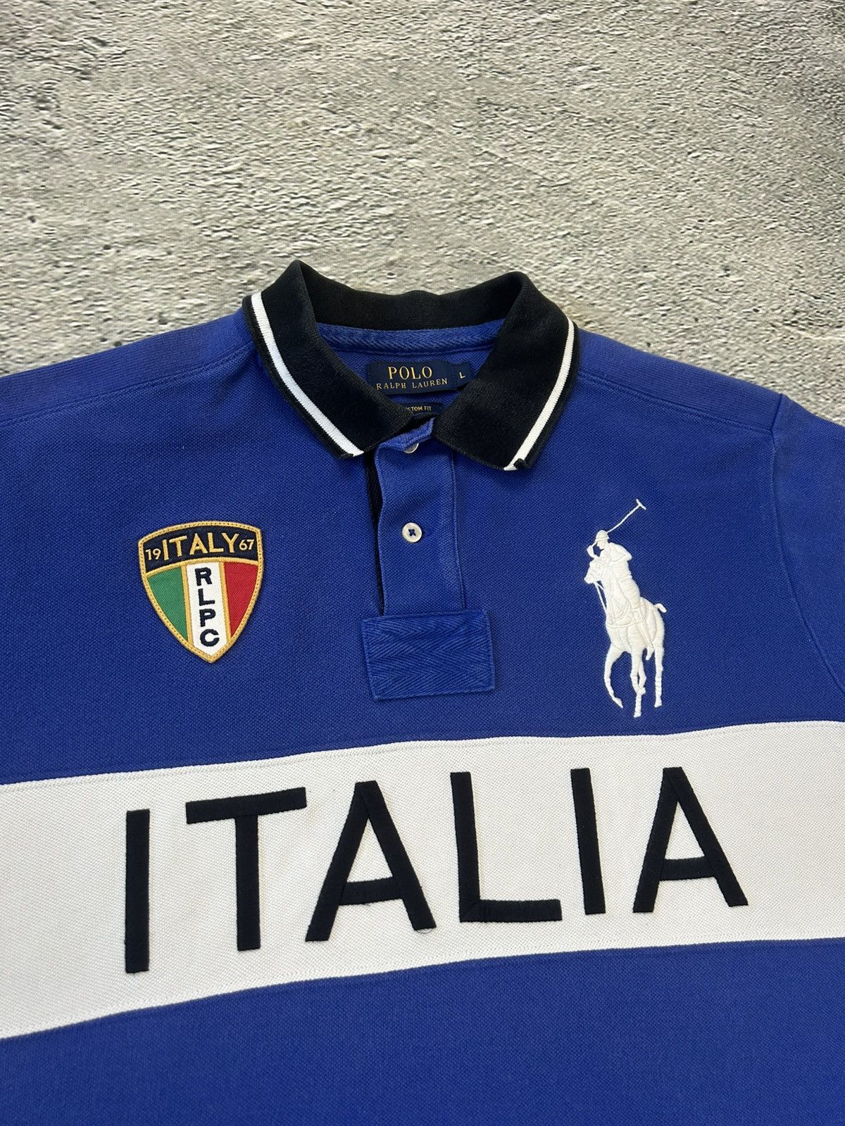 Ralph Lauren Chief Keef Polo Ralph Lauren Italia vintage blue polo shirt Size US L / EU 52-54 / 3 - 2 Thumbnail