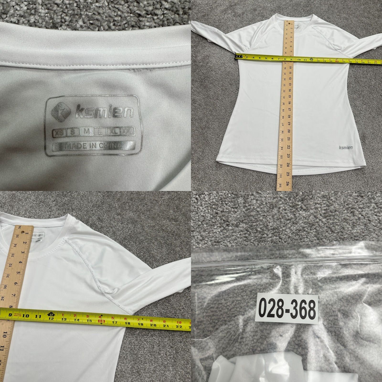 Vintage Ksmien Active Shirt Womens Medium White Raglan Long Sleeve Thumbholes Crew Neck Size M / US 6-8 / IT 42-44 - 8 Thumbnail