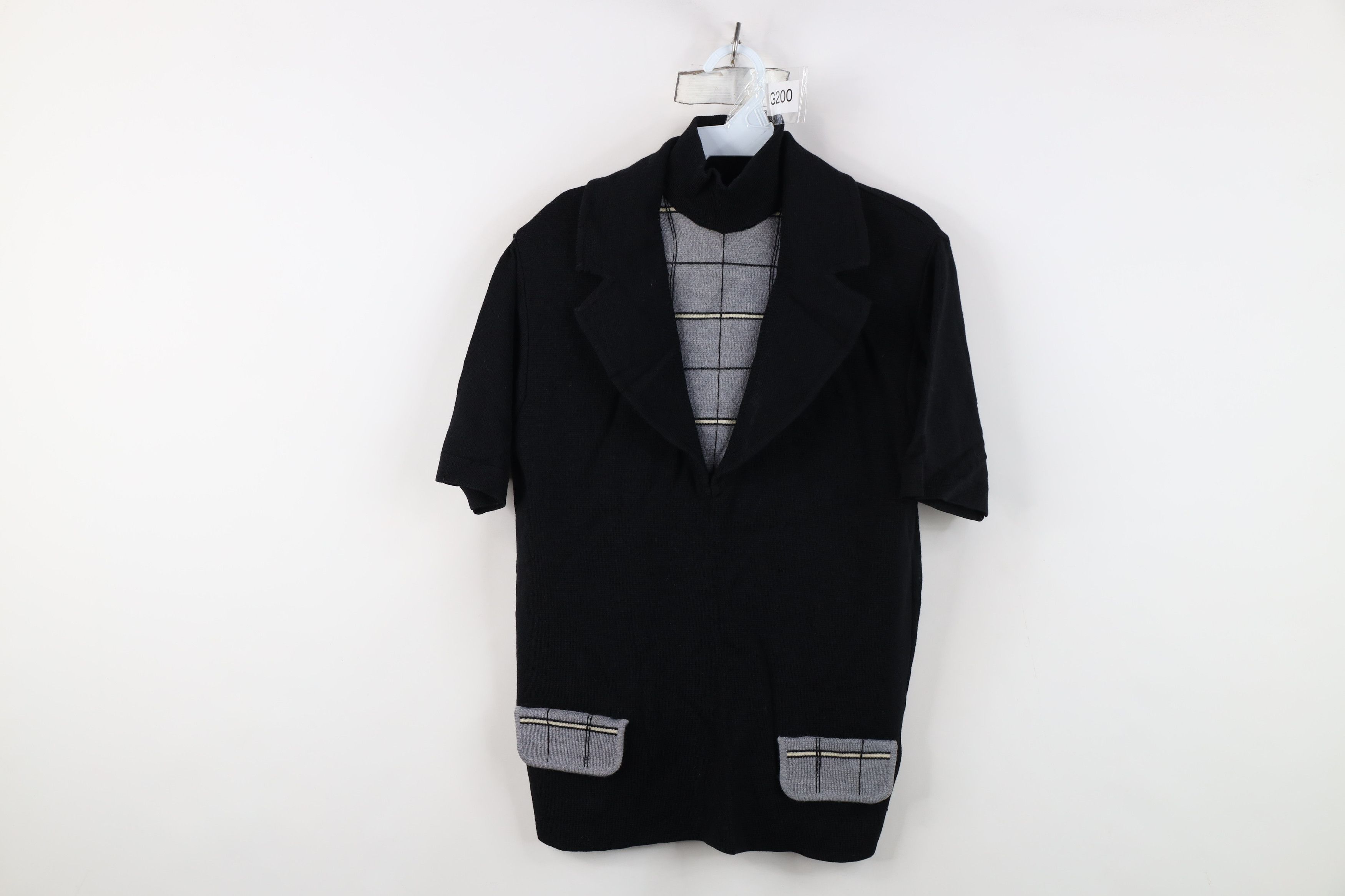 Vintage Vintage 50s 60s Rockabilly Tuxedo Style Knit Sweater USA Size US S / EU 44-46 / 1 - 1 Thumbnail