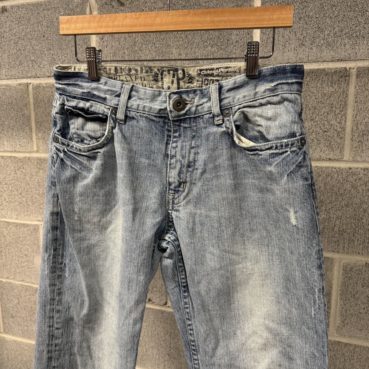 Vintage Y2K Baggy Embroidered Distressed Faded Jeans ERD Grunge Size US 30 / EU 46 - 3 Thumbnail