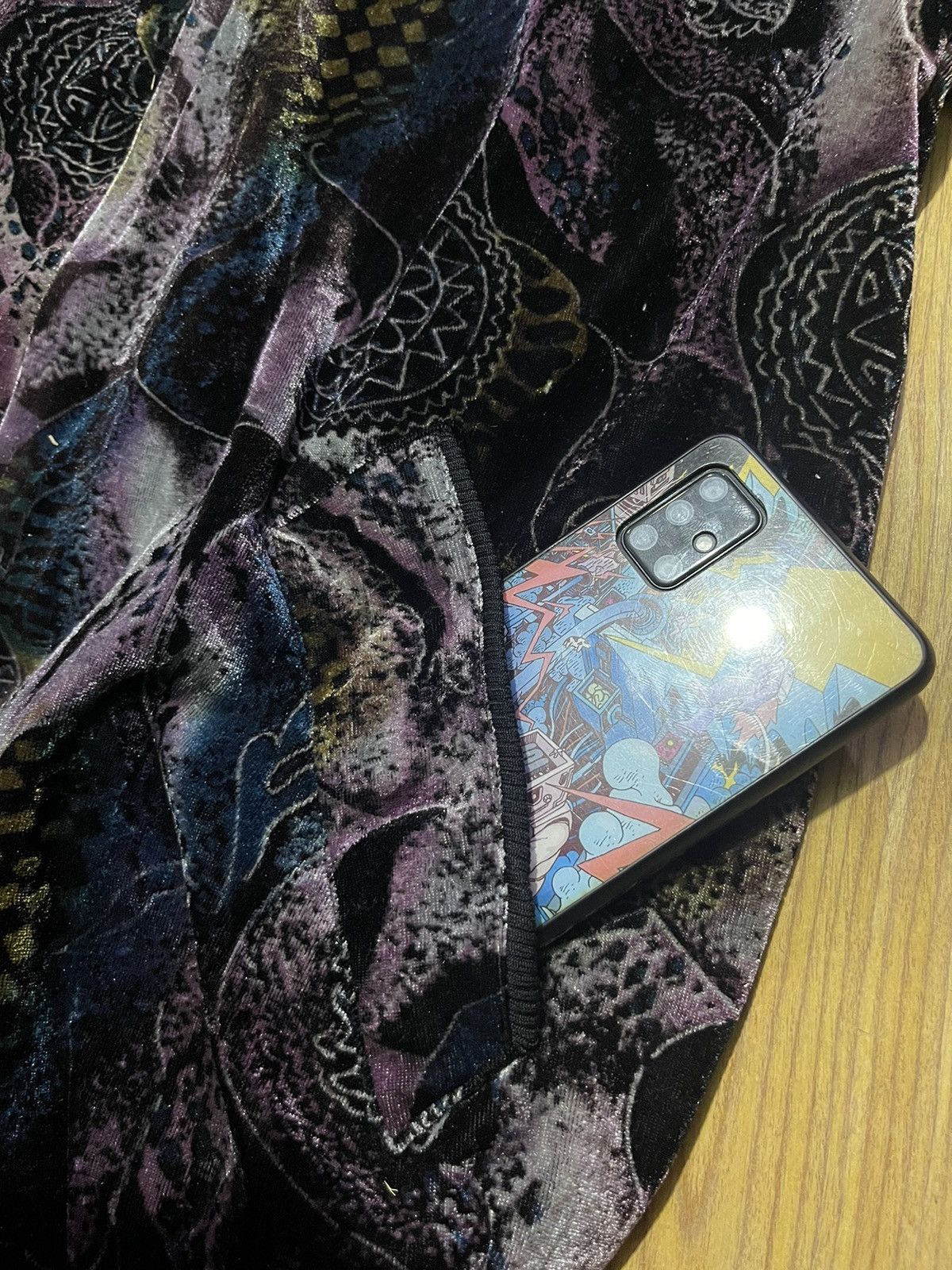 Le Grande Bleu (L.G.B.) Y2K BOMBER JACKET WINDY multicolor motif rare style Size US L / EU 52-54 / 3 - 6 Thumbnail