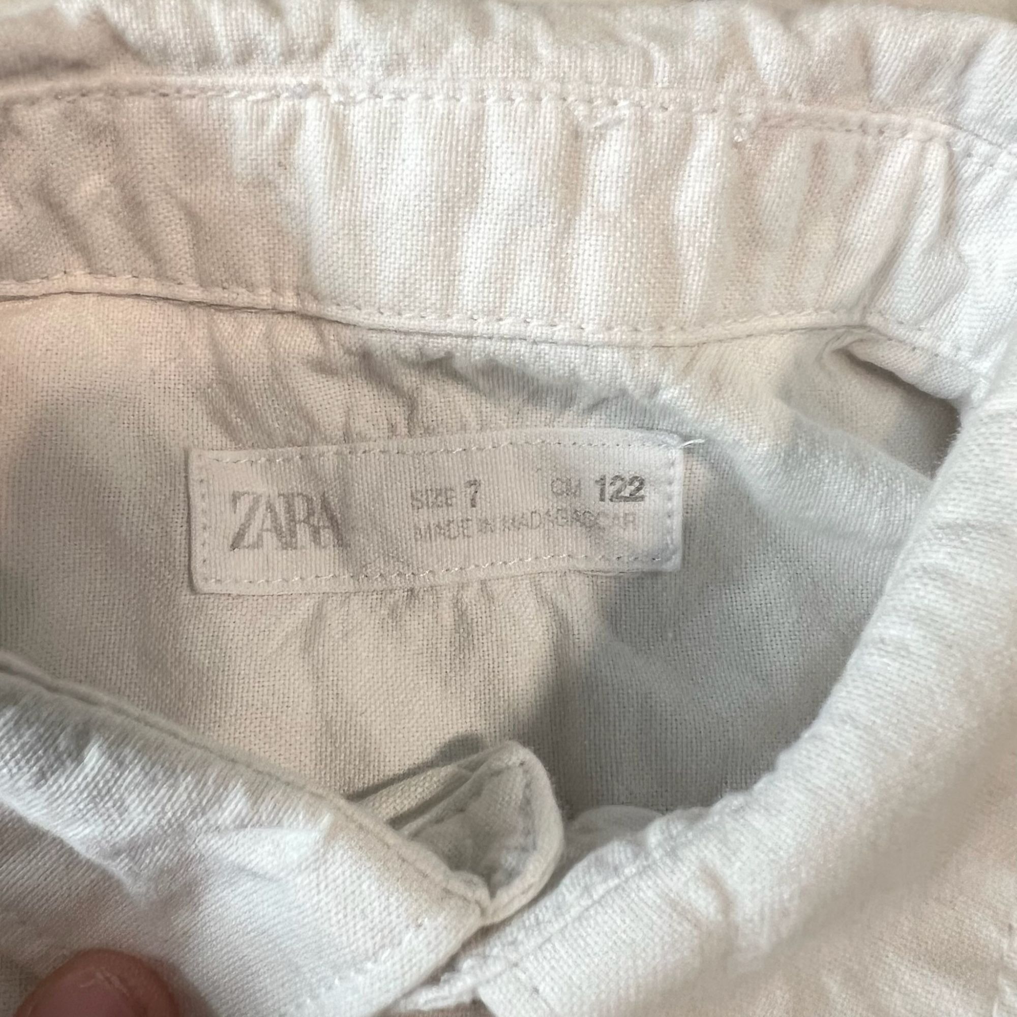 Zara Zara White Long-Sleeved Button-Down Shirt For Kids Size 7 Size M / US 6-8 / IT 42-44 - 4 Thumbnail