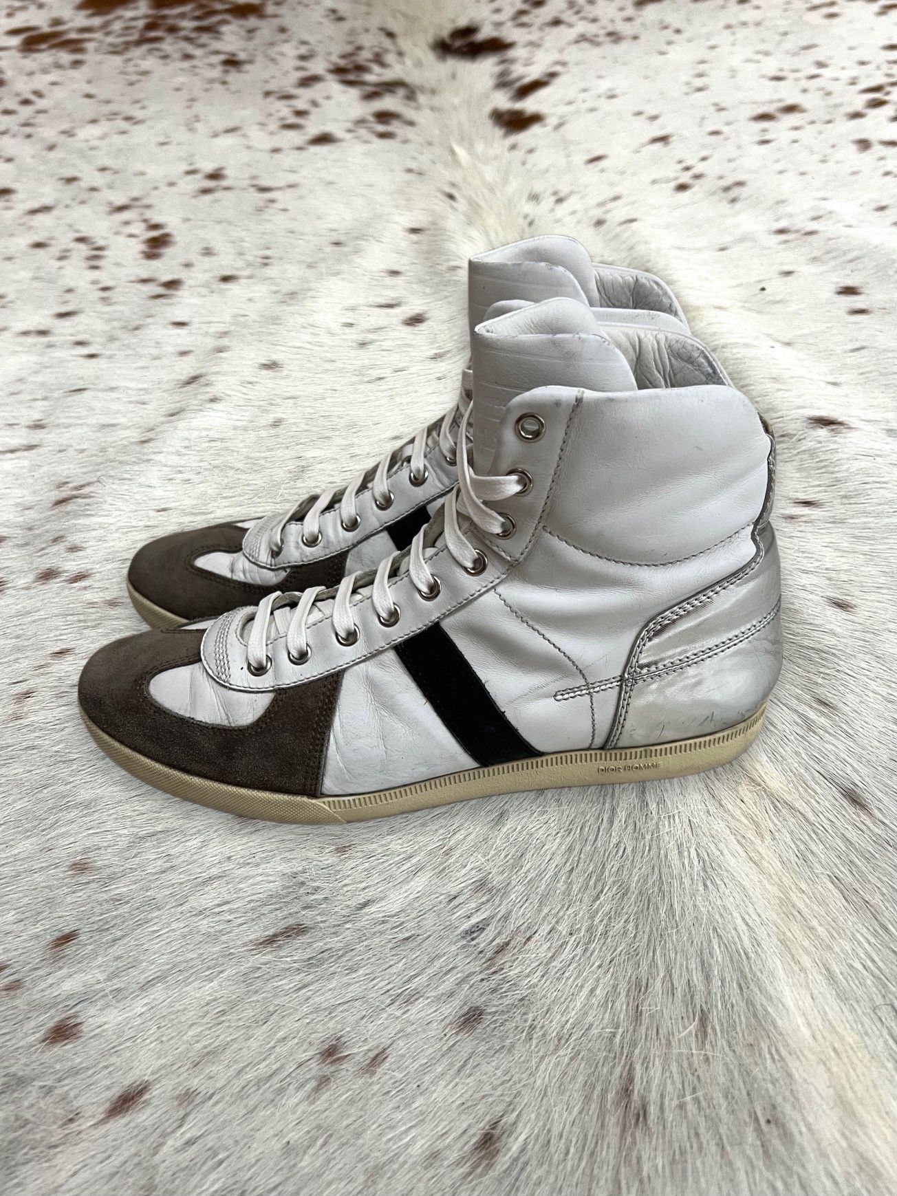 Dior × Hedi Slimane Dior Homme 05SS White Hi-top Sneakers | Grailed