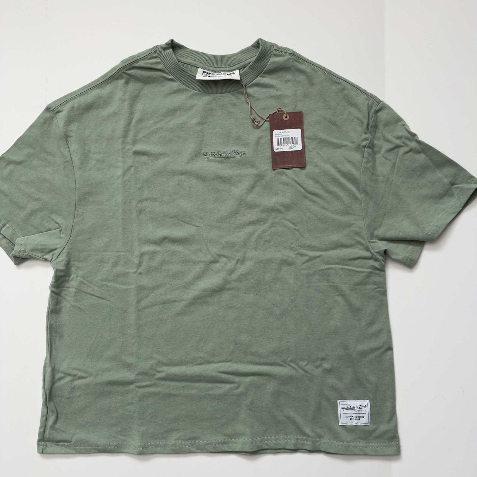 Mitchell & Ness Mitchell & Ness Authentic B&N Branded Sage Green T-Shirt Men Size US M / EU 48-50 / 2 - 1 Thumbnail