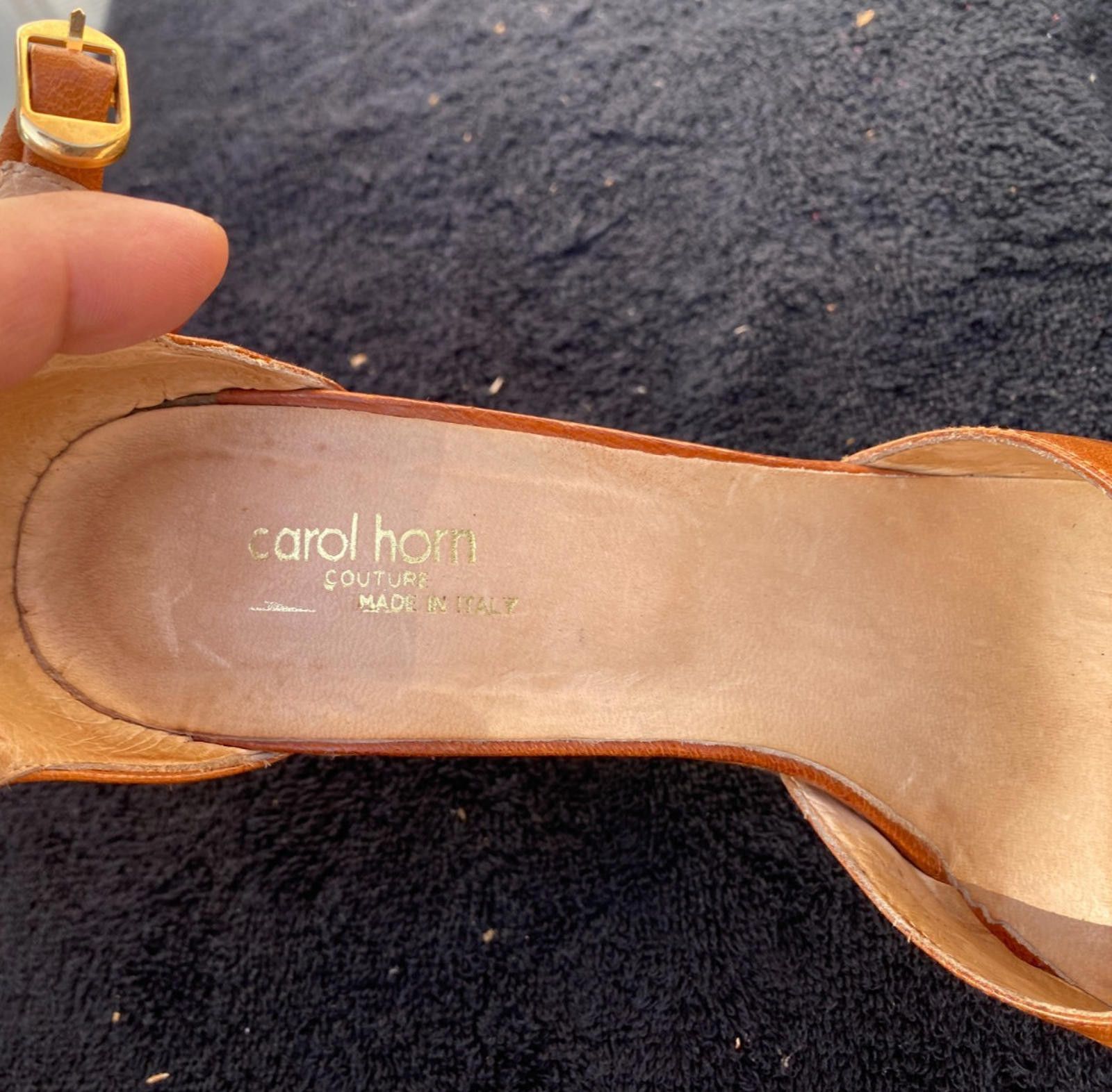 Designer Rare! Vintage Womens Carol Horn Closed ToeHeel Sz.8.5 (S631) Size US 8.5 / IT 38.5 - 7 Thumbnail