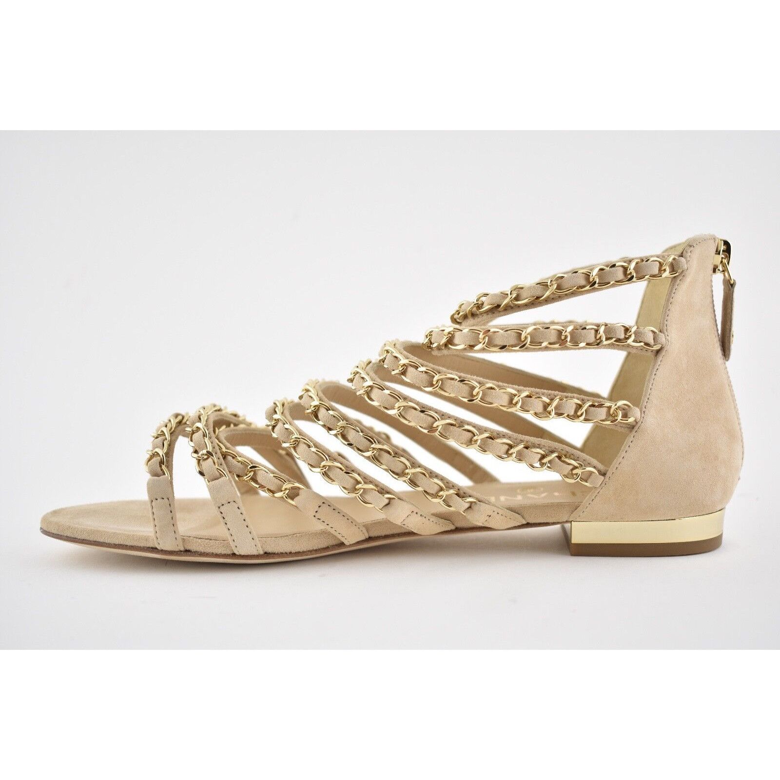 Chanel Chanel 18P Beige Suede Chain Gold CC Gladiator Strap Size US 6.5 / IT 36.5 - 7 Thumbnail