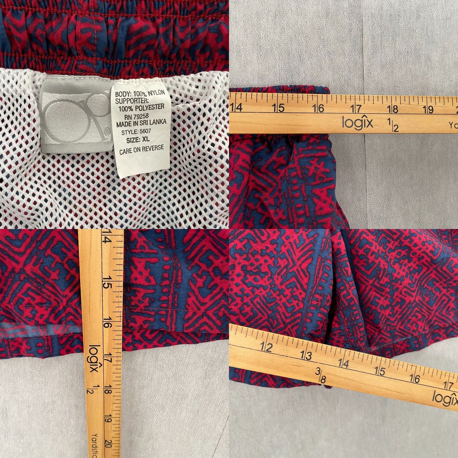 Ocean Pacific VINTAGE OP Ocean Pacific Shorts Adult XL Red Blue Swim Trunks Lined Pockets Mens Size US 36 / EU 52 - 8 Thumbnail