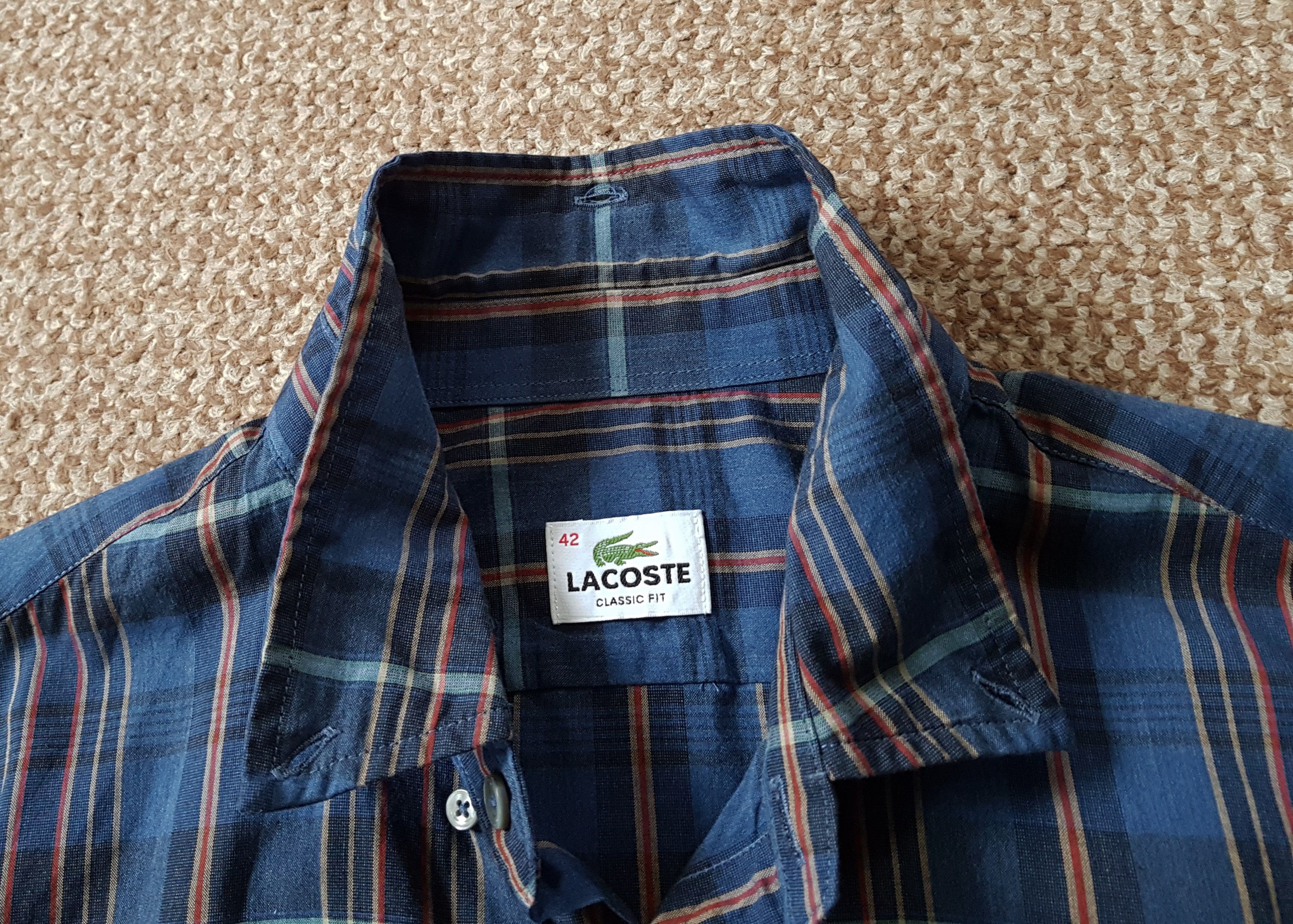 Lacoste Lacoste Button Down Long Sleeve Classic Check Shirt 42 Size US XL / EU 56 / 4 - 6 Thumbnail