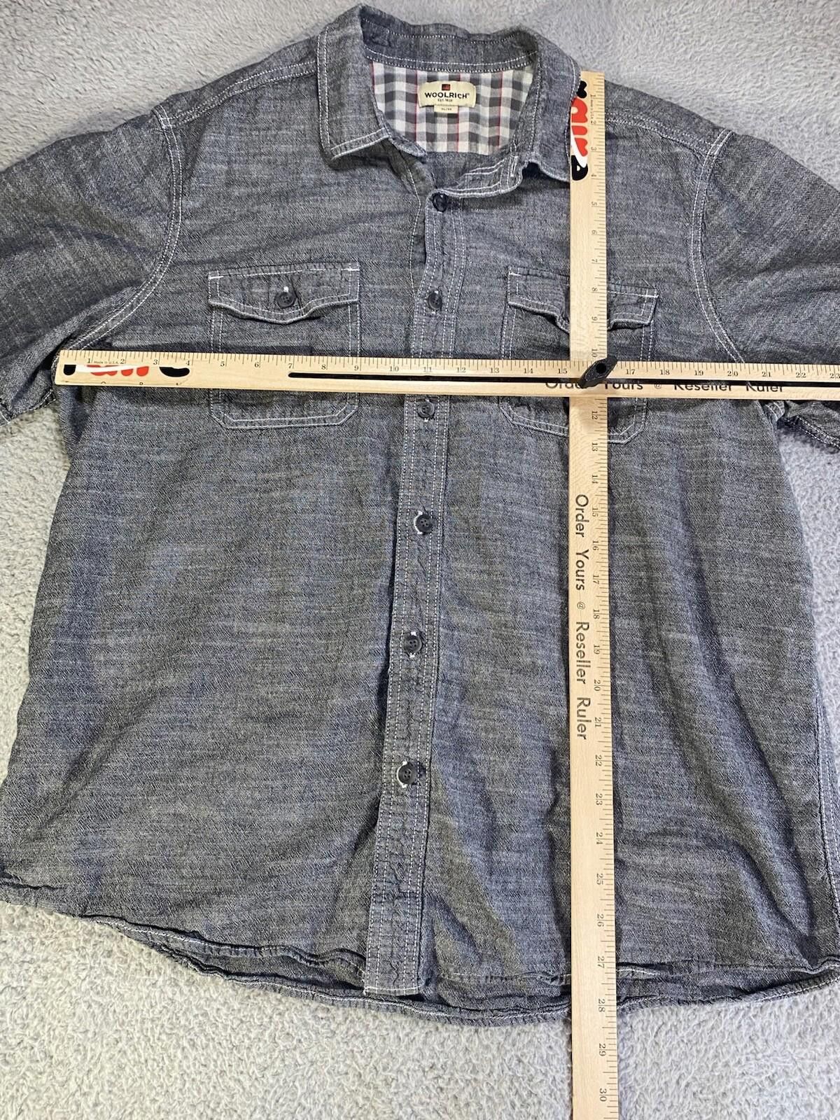 Woolrich Woolen Mills Woolrich Mens Button Down Shirt SZ XL Gray Short Sleeve Size US XL / EU 56 / 4 - 3 Thumbnail