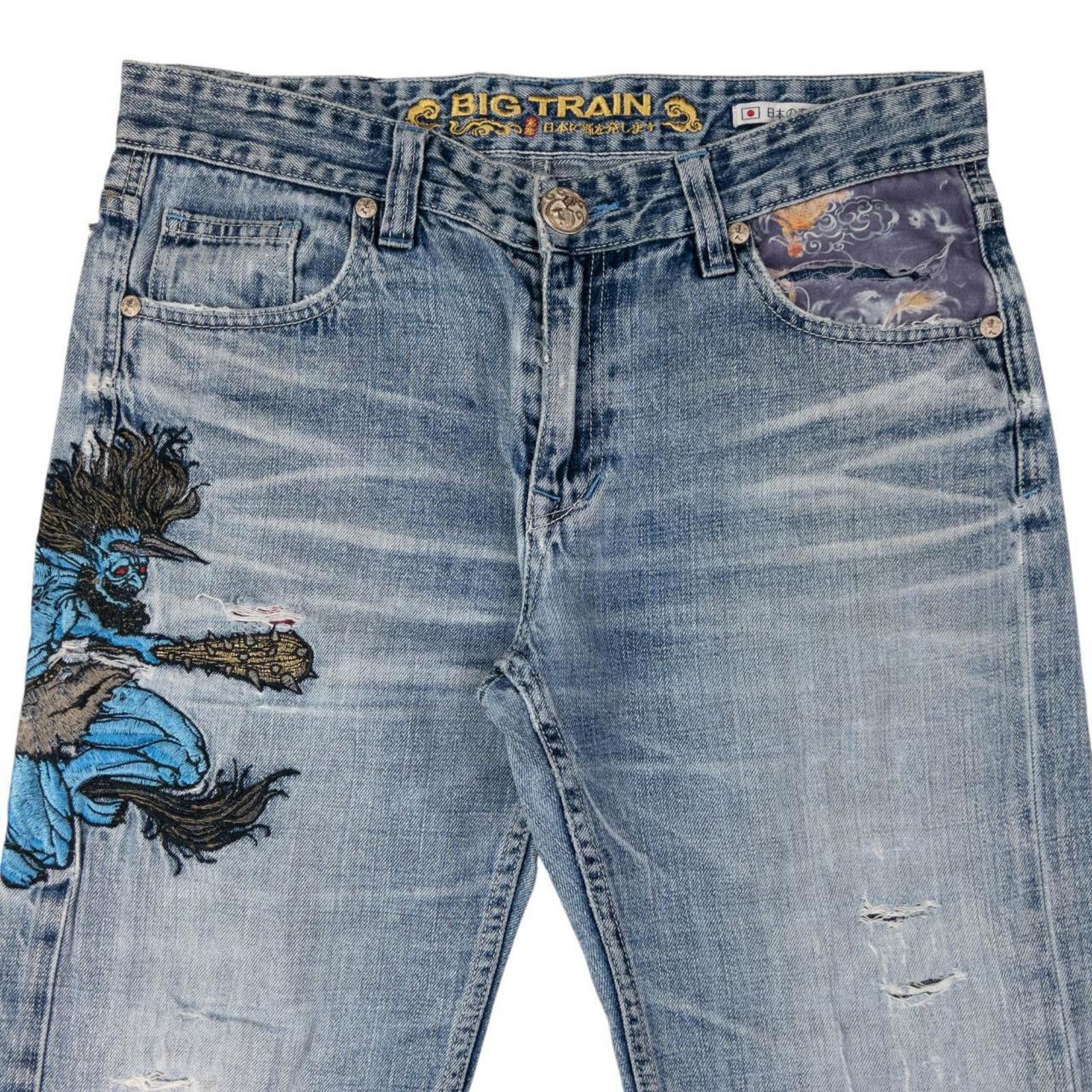 Vintage Big Train Patchwork Japanese Denim Jeans Size W34