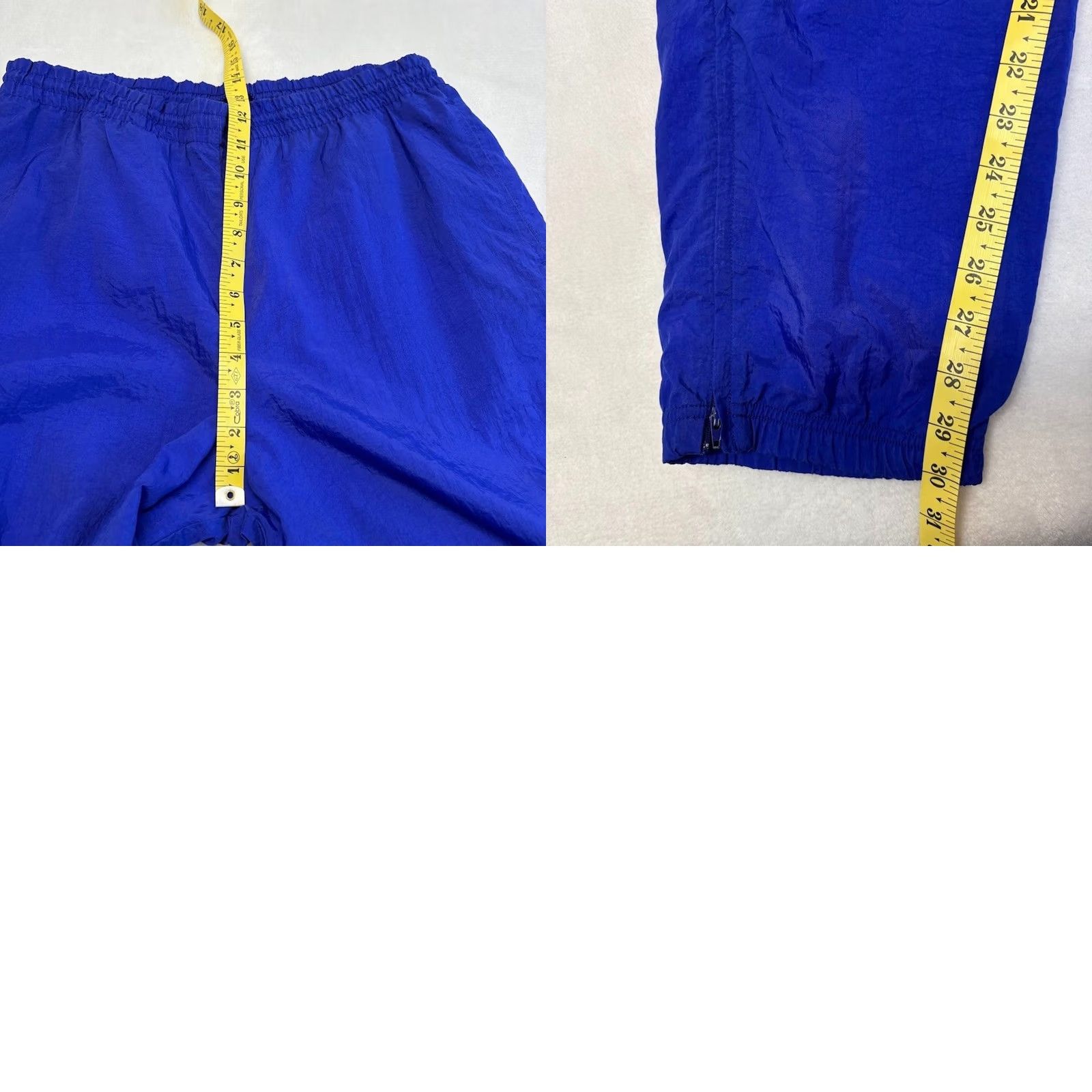 Nike VINTAGE Nike Track Pants M Blue Nylon Windbreaker Ankle Zip Embroidered Swoosh Size US 31 - 8 Thumbnail