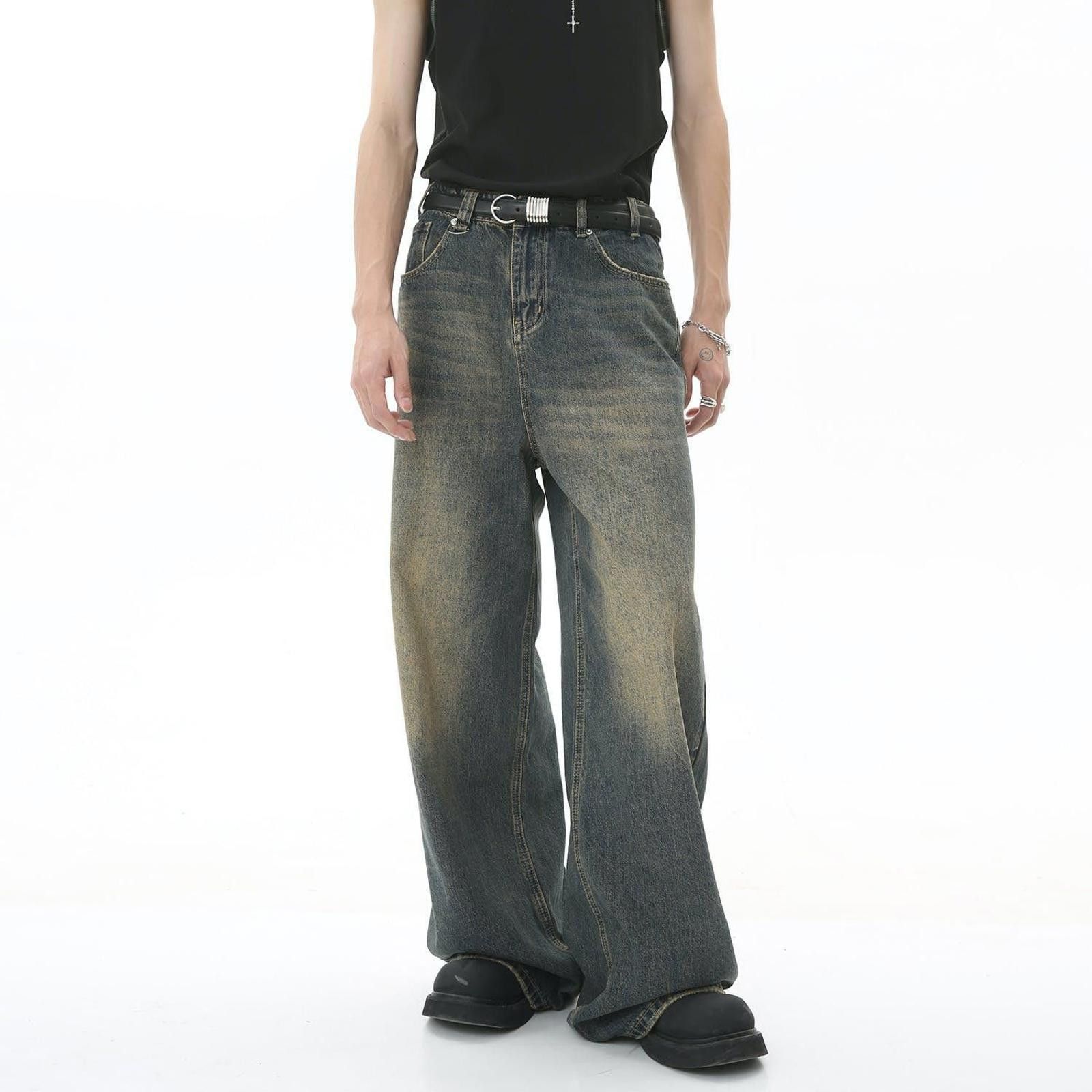 Vintage Vintage Distressed Loose Wide Leg Mopping Jeans Size US 32 / EU 48 - 4 Thumbnail