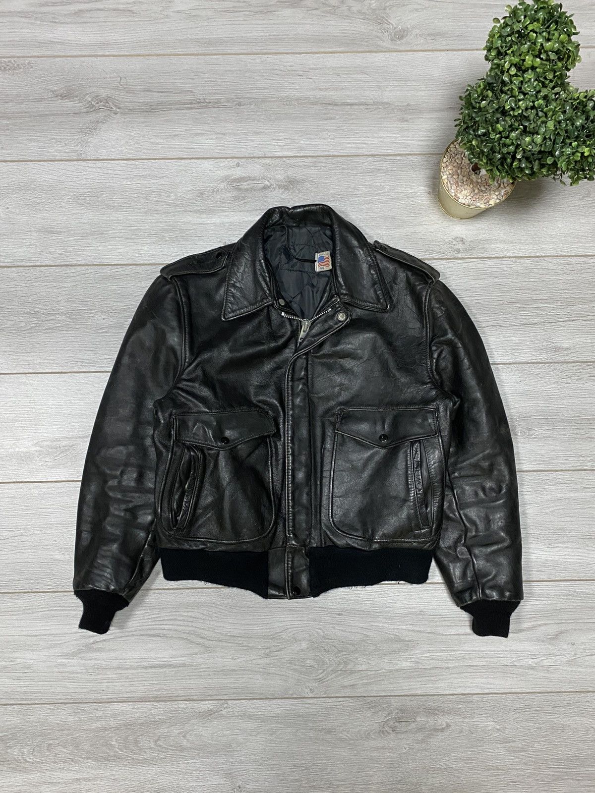 Schott × Vintage Schott vintage leather USA jacket 90s Id n 6875