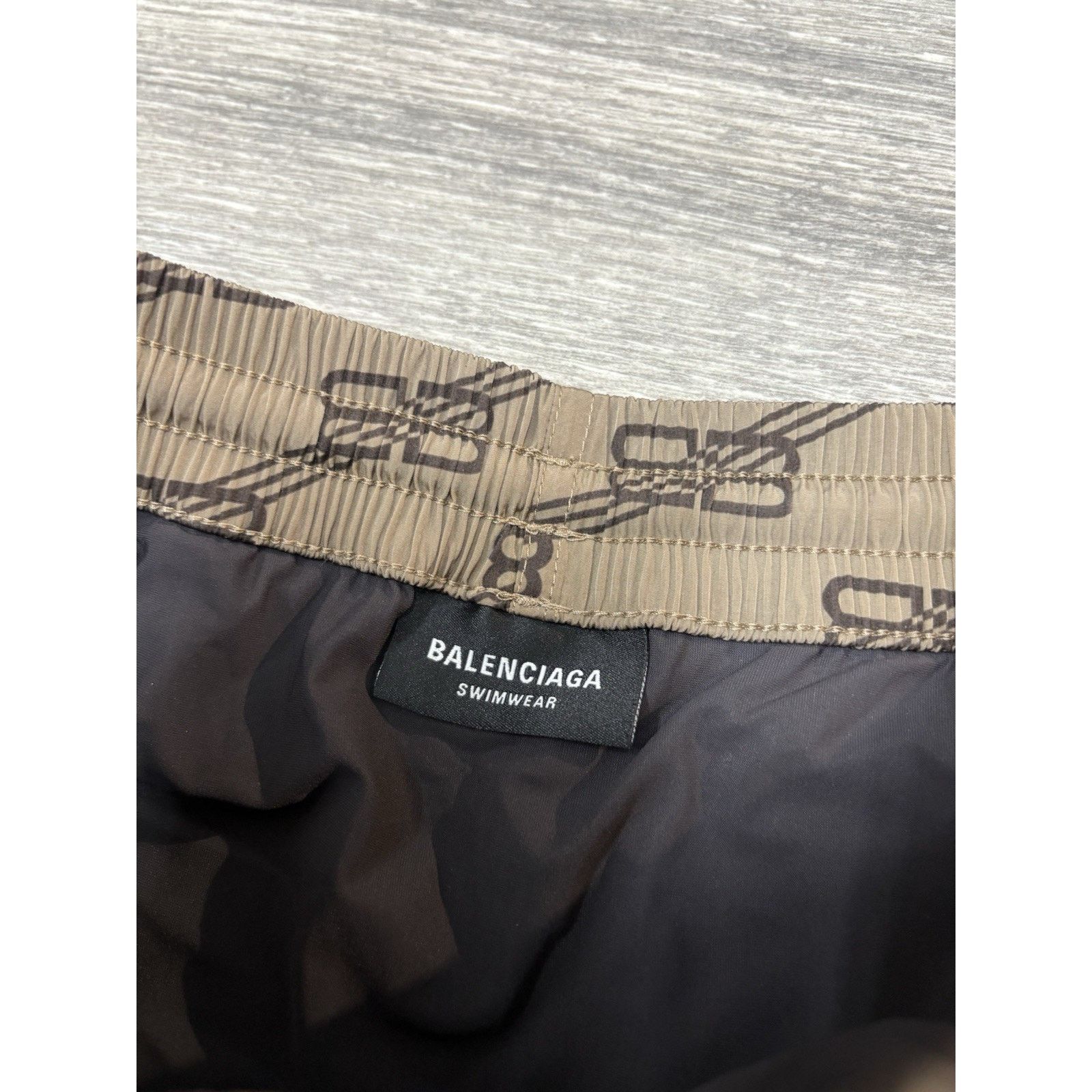 Balenciaga Balenciaga BB Monogram Swim Shorts ' Beige Brown ' | NEW! Size US 30 / EU 46 - 12 Thumbnail
