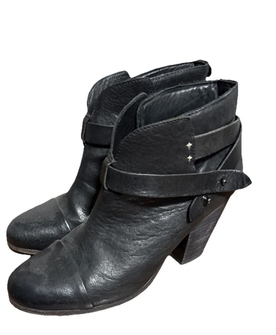 Rag & Bone rag & bone Black Leather Harrow Ankle Boots 9.5/39.5 Size US 9.5 / IT 39.5 - 2 Thumbnail