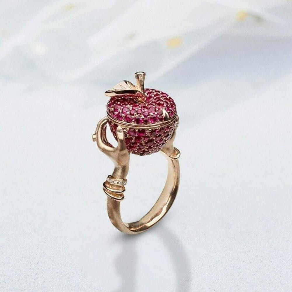 Designer Opening Murder She Wrote Poison Apple Rose Ring - Size 6 Size ONE SIZE - 4 Thumbnail