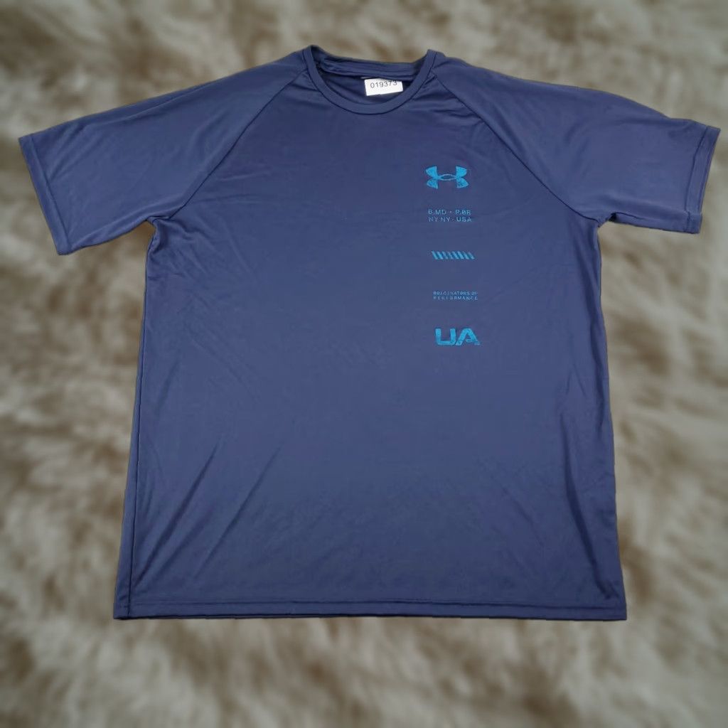 Under Armour Under Armour T Shirt Mens XL Blue HeatGear Active Work Out Regular Adult Short Sleeve Crew Neck Logo Airflow Breathable Sports Size US XL / EU 56 / 4 - 1 Thumbnail