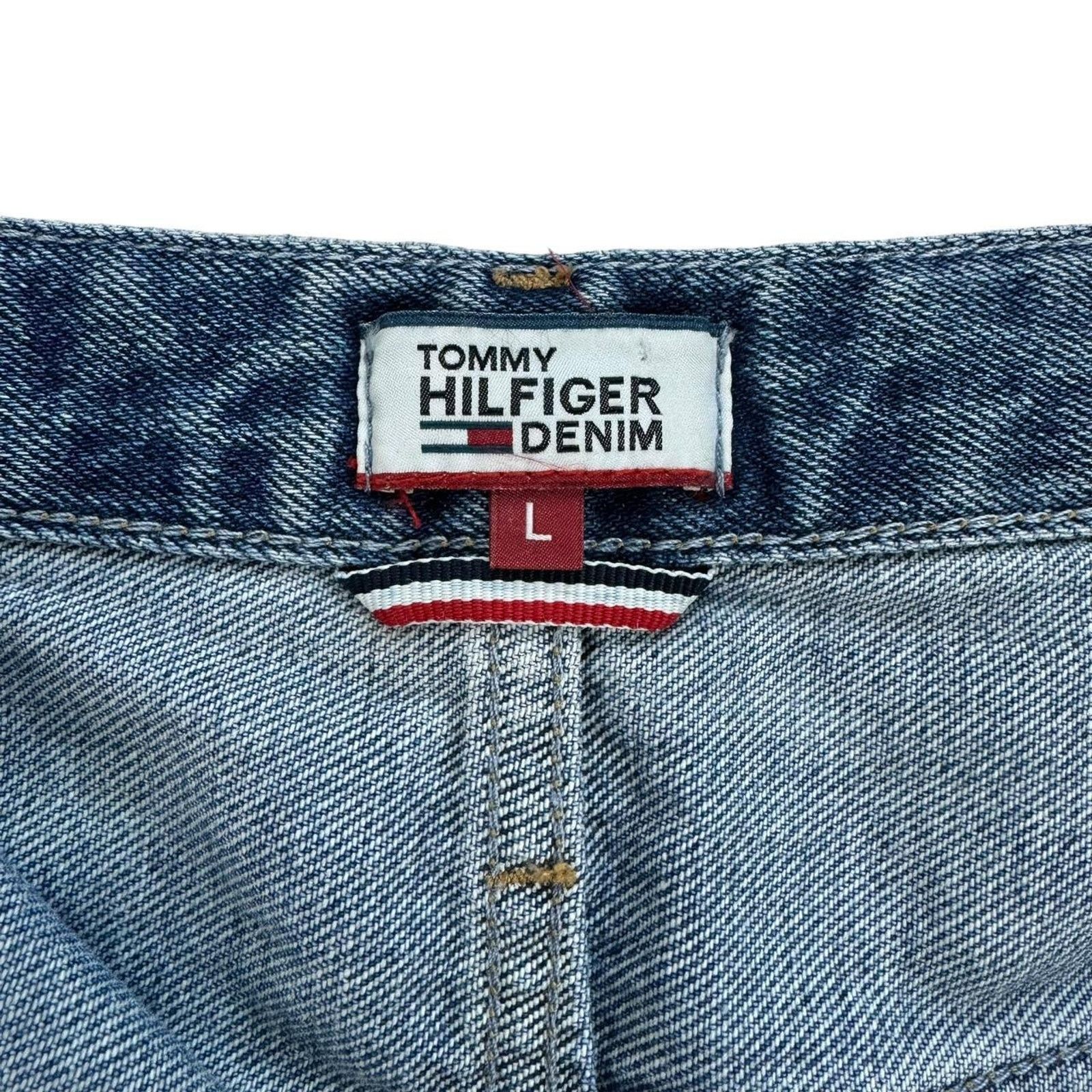 Tommy Hilfiger Blue High Waisted Mini Denim Patchwork Skirt Tommy Hilfiger Size 33" - 5 Thumbnail