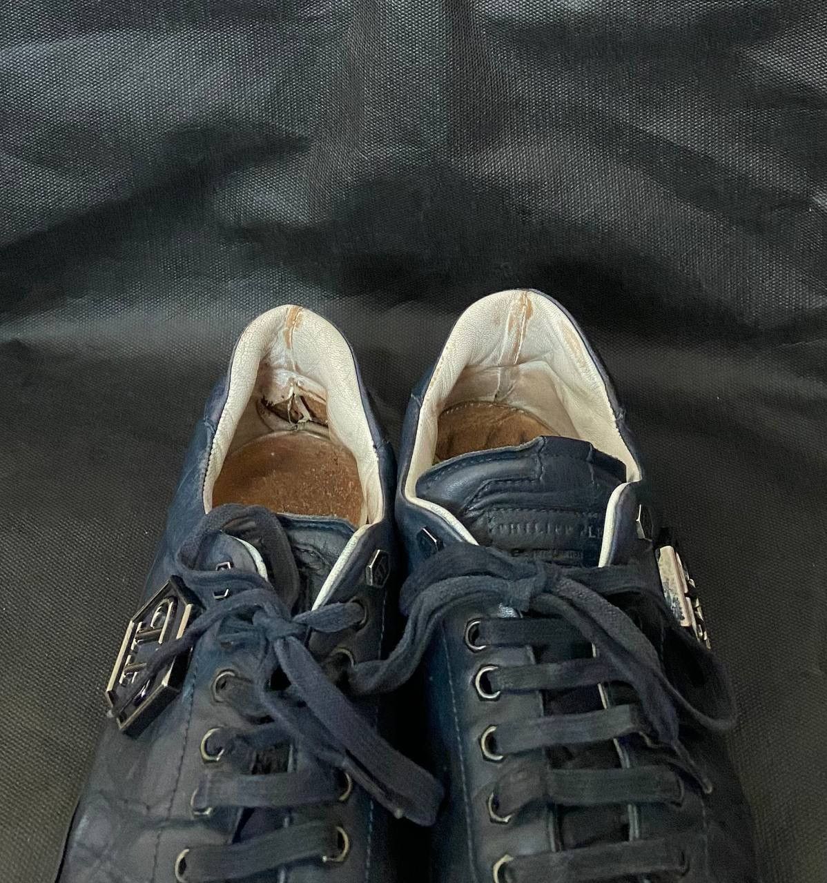 Philipp Plein 🔥 Philipp Plein Men Sneakers Size 40 Blue Leather Low Top Size US 7 / EU 40 - 10 Thumbnail
