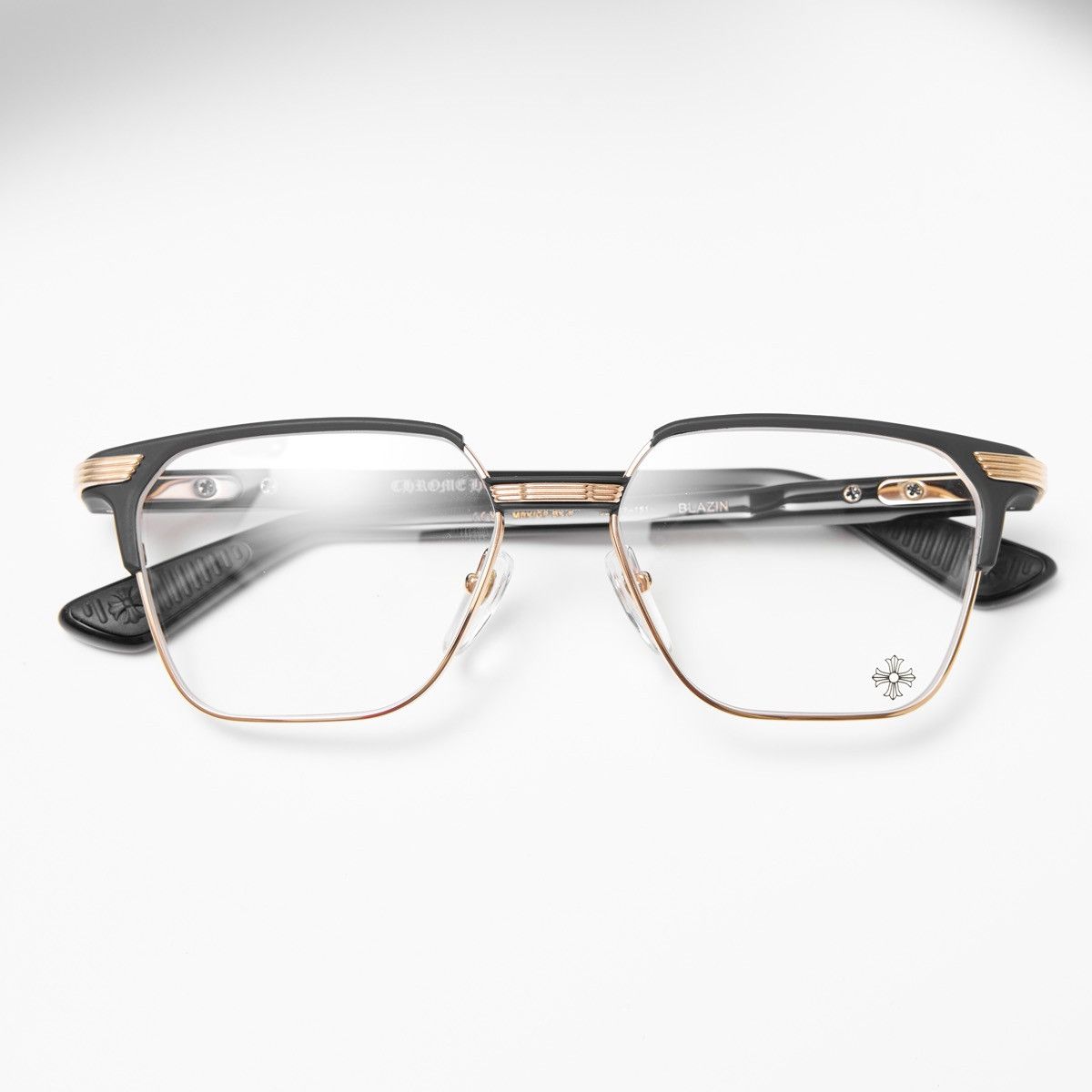 Chrome Hearts CHROME HEARTS BLAZIN MATTE BLACK/GOLD PLATED-BLACK-PLASTIC GLASSES Size ONE SIZE - 7 Thumbnail