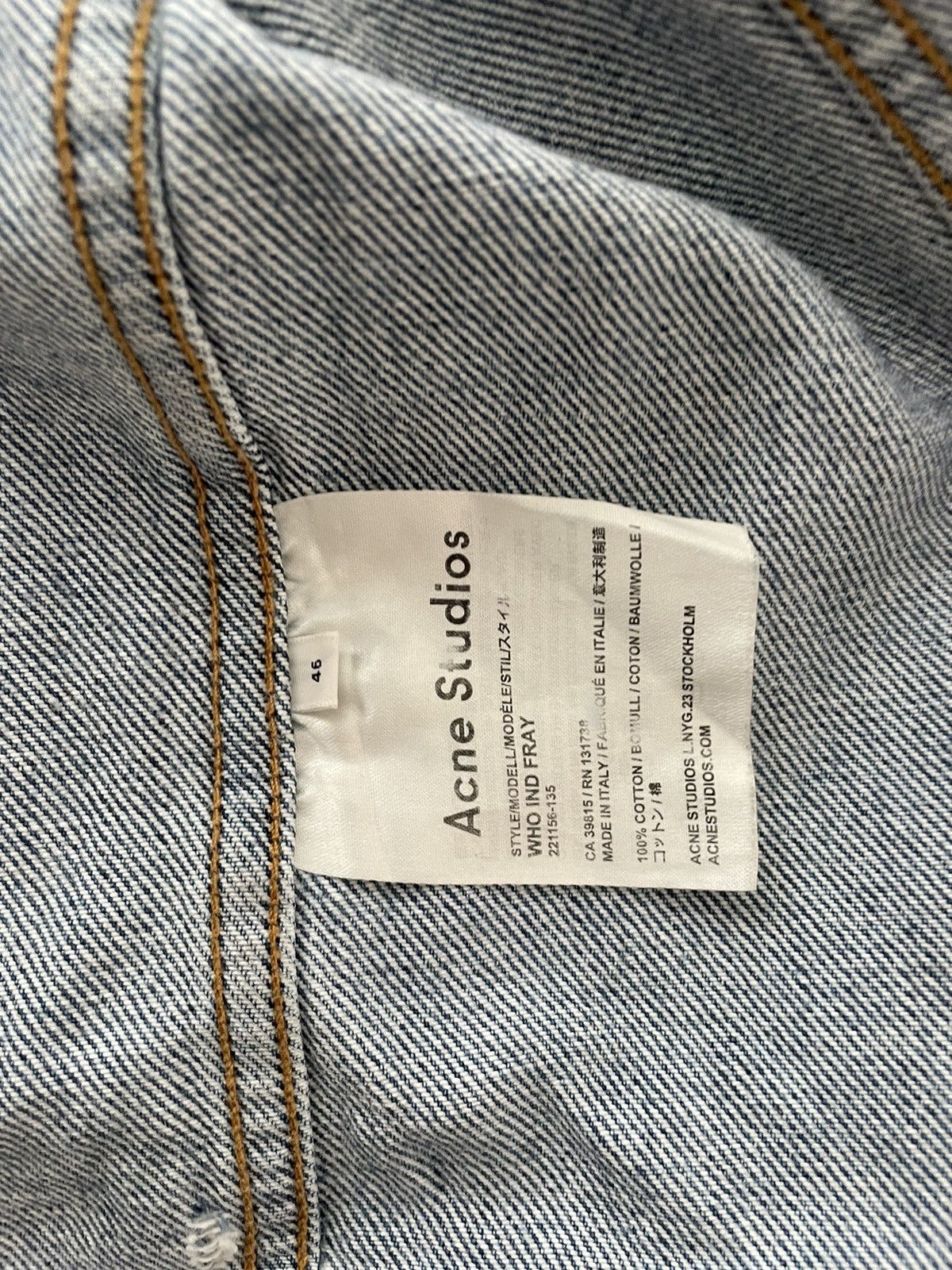 Acne Studios Acne Studios SS16 ‘Who Indigo Fray’ Distressed Denim Jacket Size US S / EU 44-46 / 1 - 6 Thumbnail