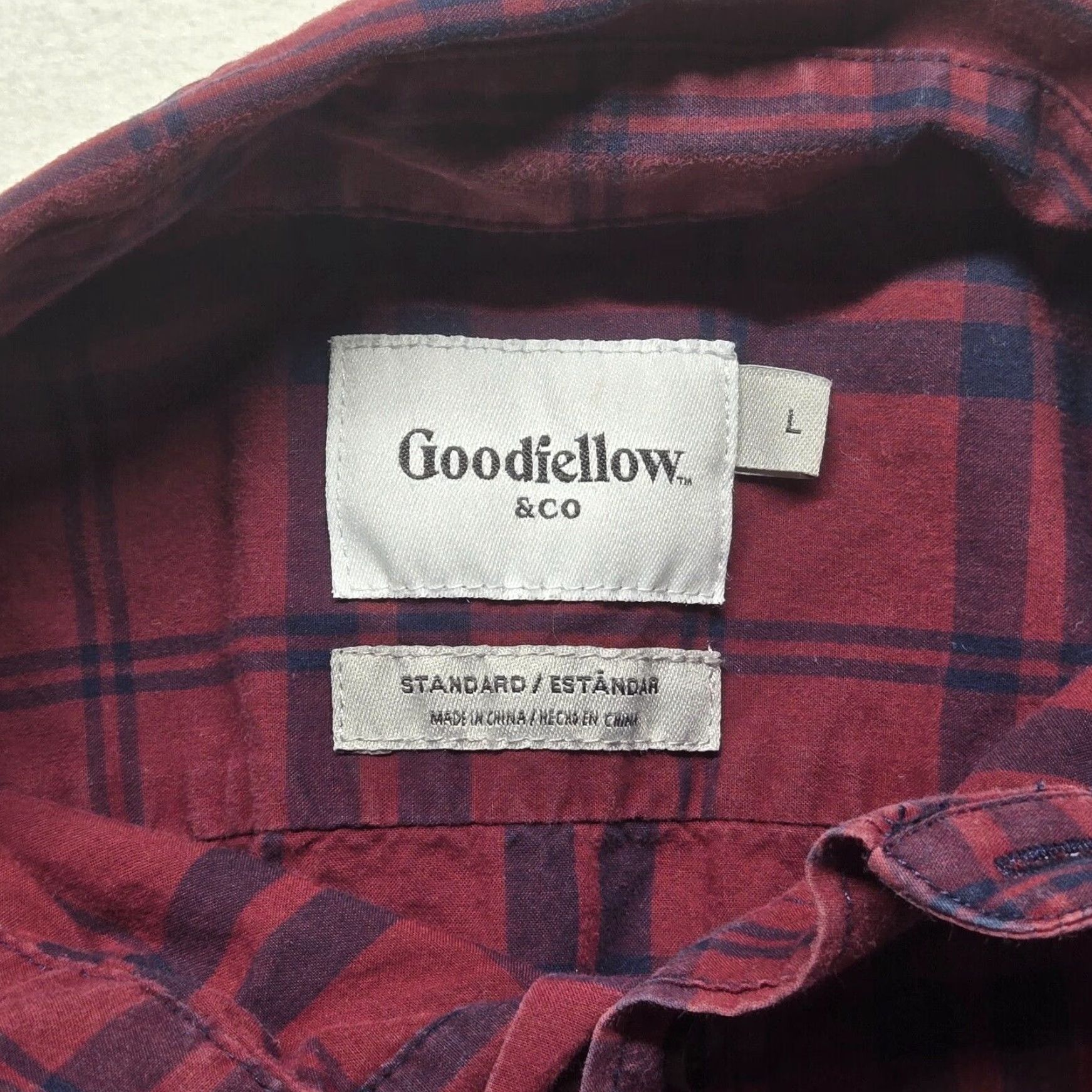 Vintage Goodfellow & Co Red Plaid Flannel Long Sleeve Button Up Shirt Adult Men's Large Size US L / EU 52-54 / 3 - 3 Thumbnail