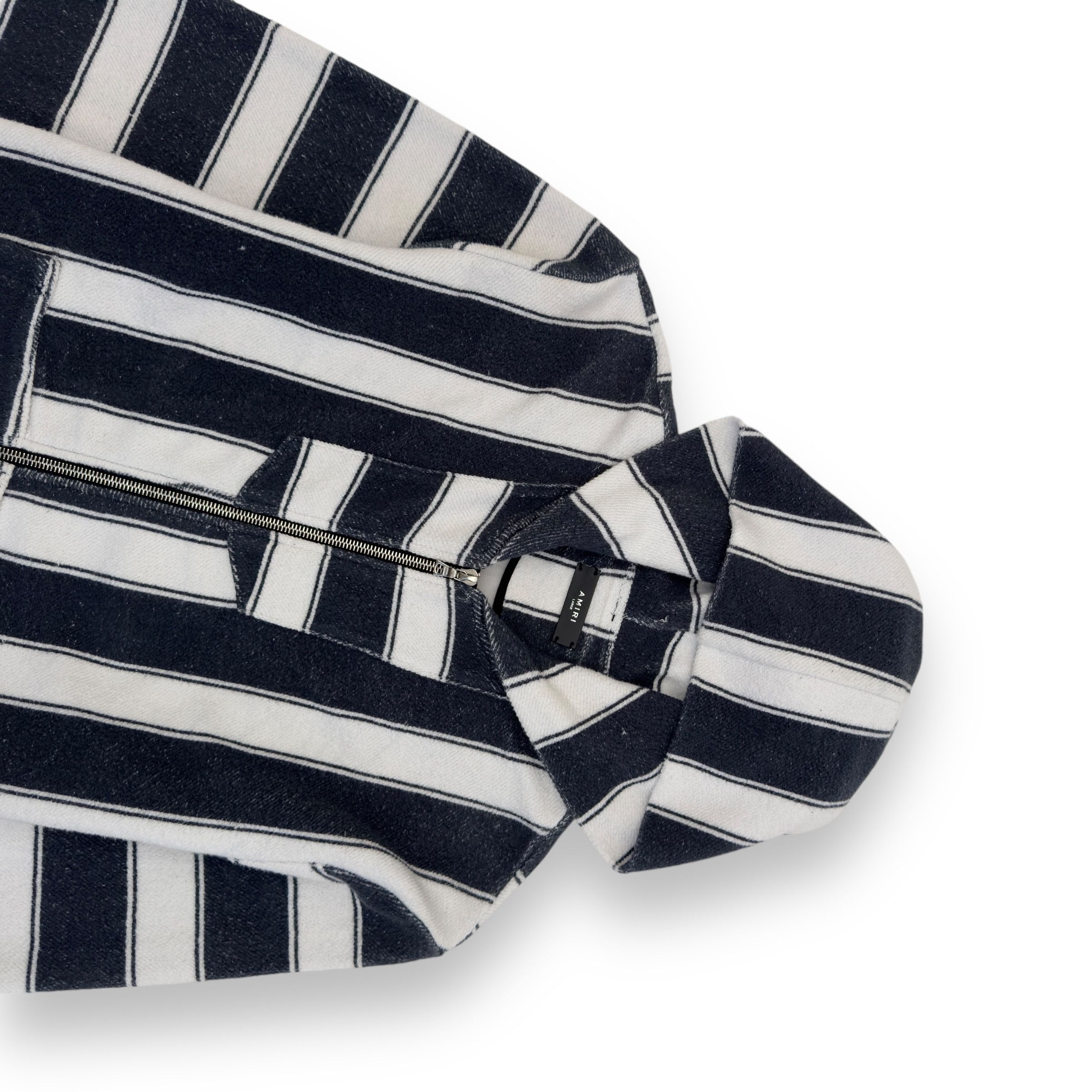 Amiri AMIRI BAJA STRIPED ZIP-UP HOODIE BLUE / WHITE L Size US L / EU 52-54 / 3 - 4 Thumbnail