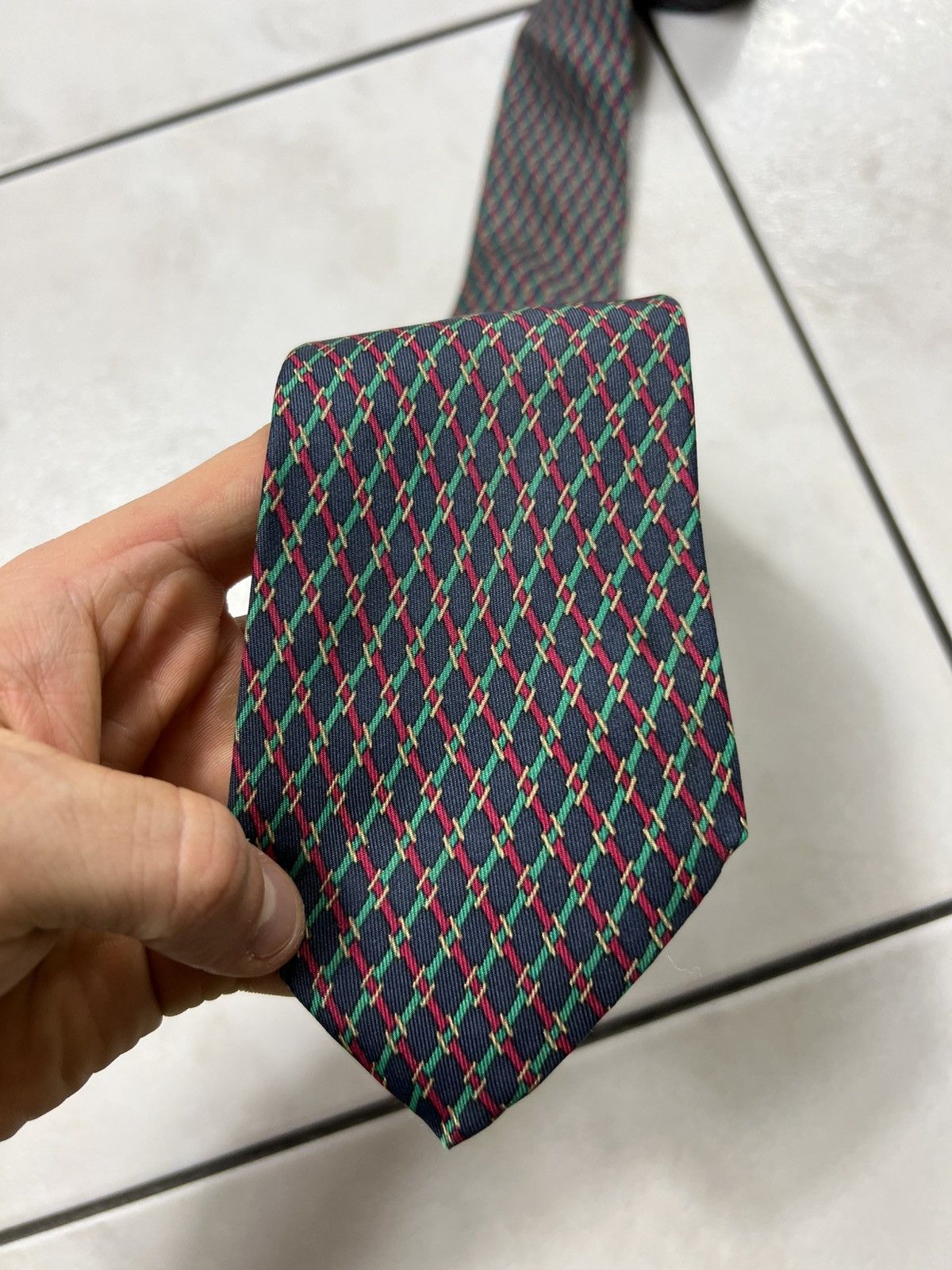 Hermes Vintage Hermes Paris silk tie luxury 7155 FA pattern logo H Size ONE SIZE - 6 Thumbnail