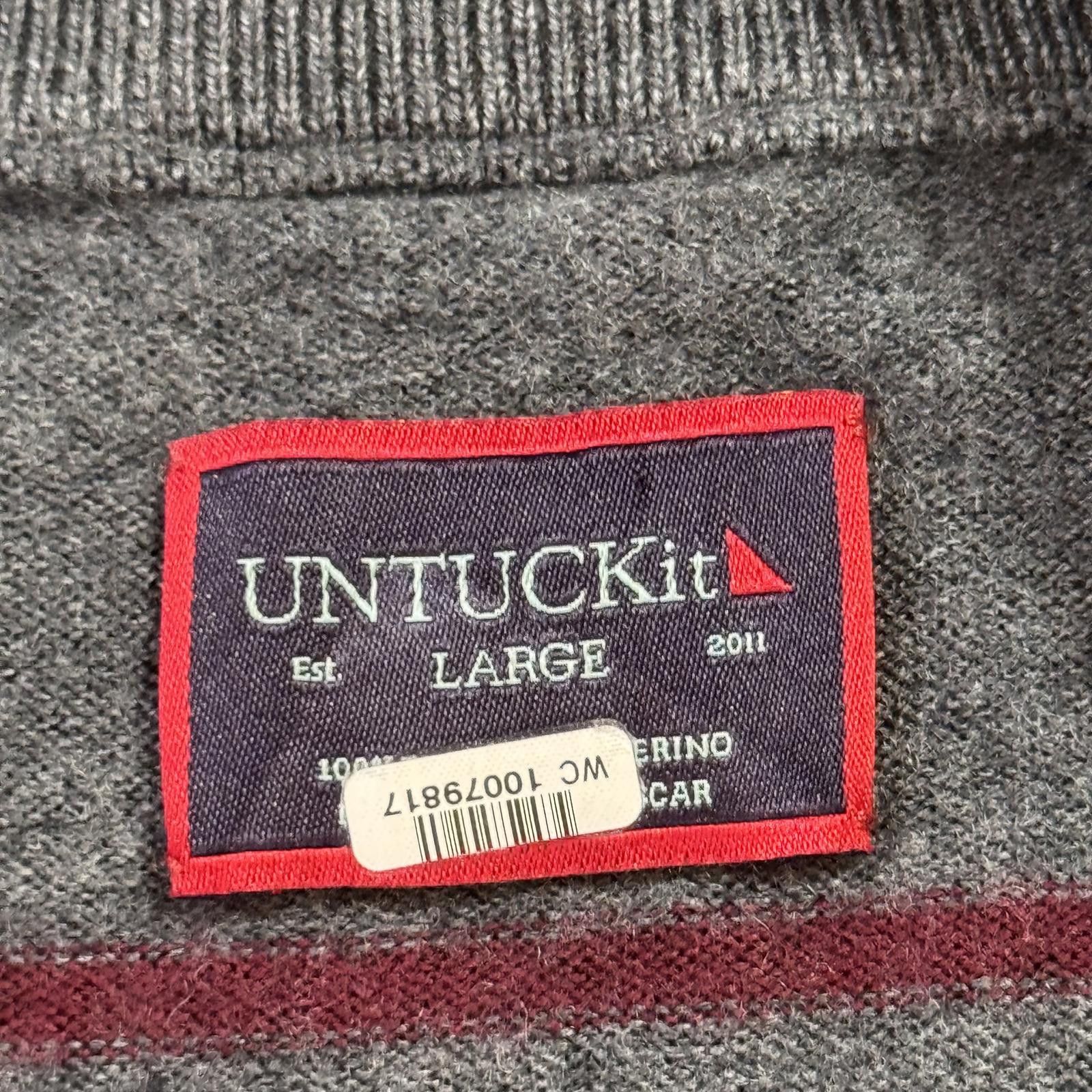UNTUCKit UNTUCKit Sweater Men's Large Belguardo Stripe Merino Wool Size US L / EU 52-54 / 3 - 3 Thumbnail