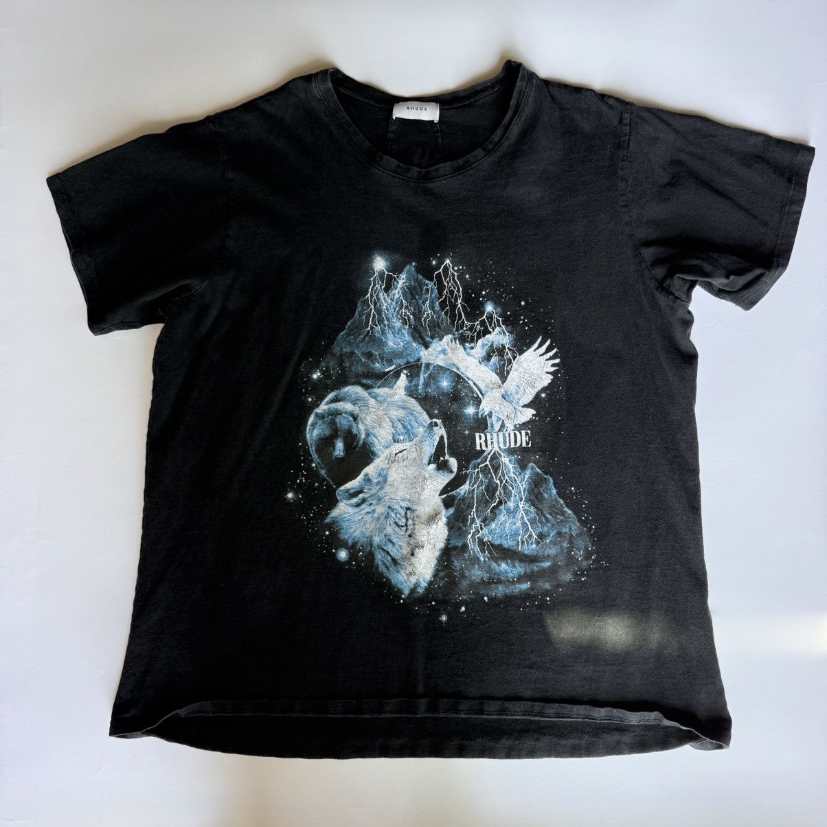 Rhude Rhude Lone Wolf Moon T-shirt Size US M / EU 48-50 / 2 - 1 Thumbnail