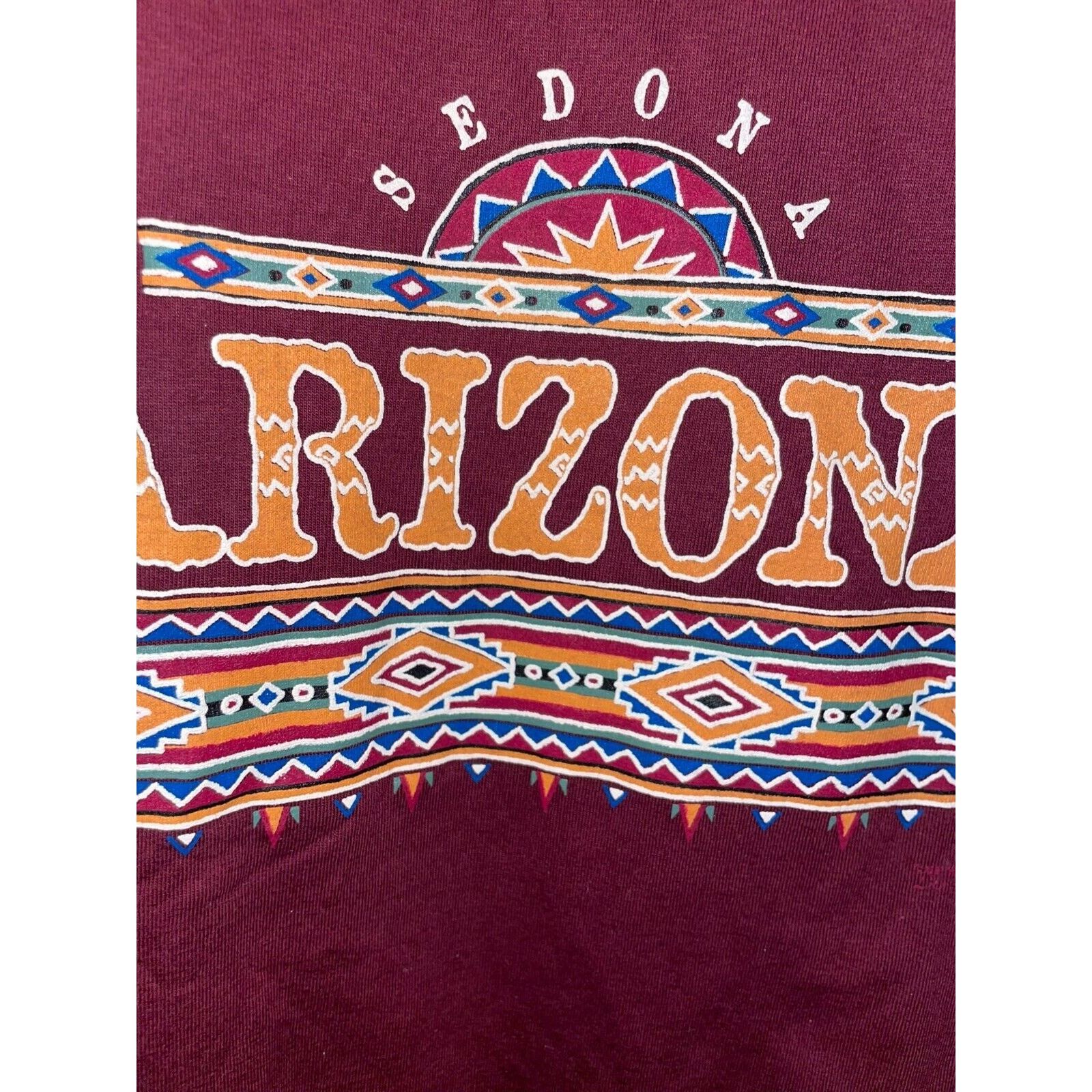 Jerzees Vintage Sedona Arizona Shirt Red Graphic Tee VTG 90s Large Size US L / EU 52-54 / 3 - 4 Thumbnail