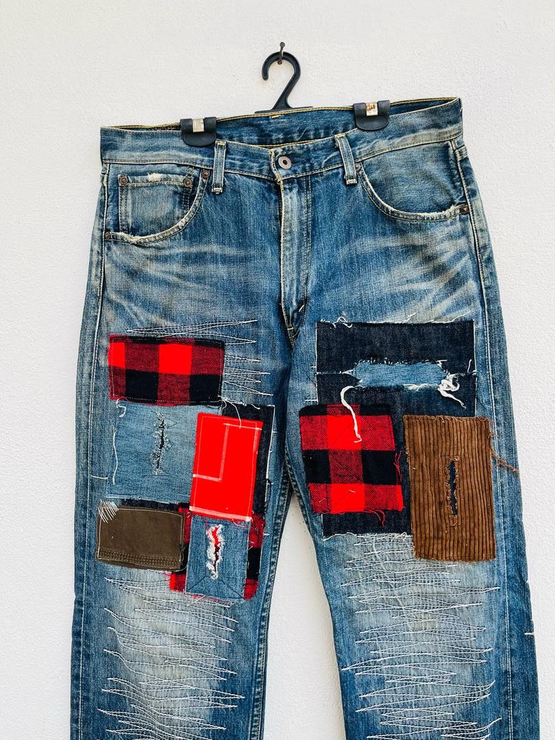 Japanese Brand × Vintage Vintage Levis Patchwork Japanese Designer Fashion Style Size US 33 - 3 Thumbnail