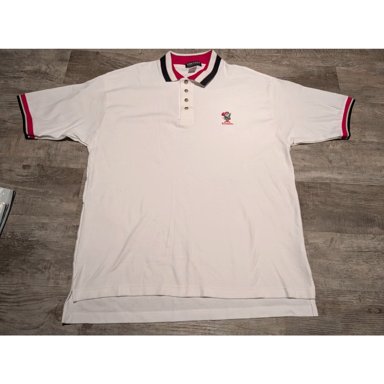 Vintage VINTAGE Keebler Elf Polo Shirt Mens L White 100% Cotton Short Sleeve Casual Golf Preppy USA Made - Vantage Custom Classics Size US L / EU 52-54 / 3 - 2 Thumbnail