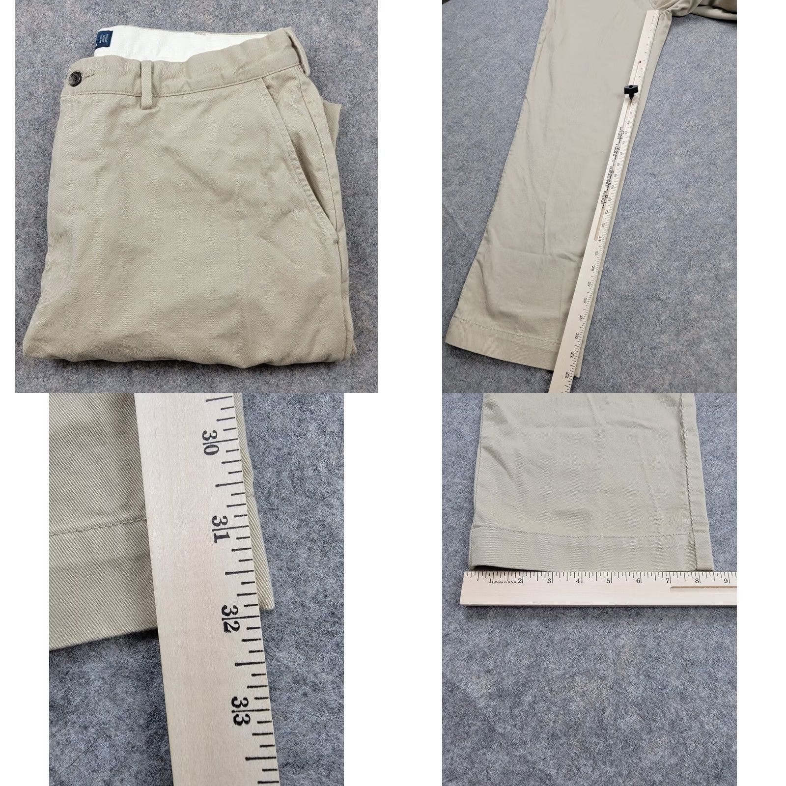 Polo Ralph Lauren Polo Ralph Lauren Classic Chino Pants Mens 36x32 Beige Solid Logo Slim Fit Regular Size US M / EU 48-50 / 2 - 9 Thumbnail