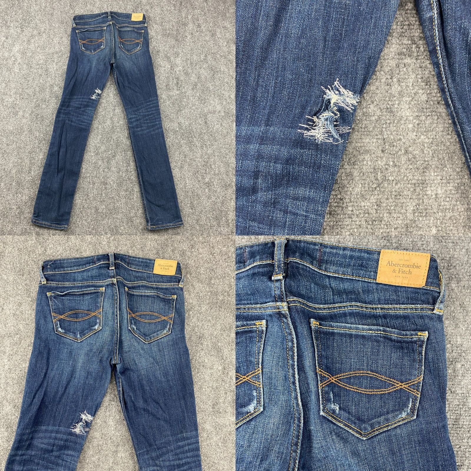 Abercrombie & Fitch Abercrombie & Fitch Jeans Womens 4S Blue Skinny Low Rise Modified Stitch Size 27" / US 4 / IT 40 - 8 Thumbnail