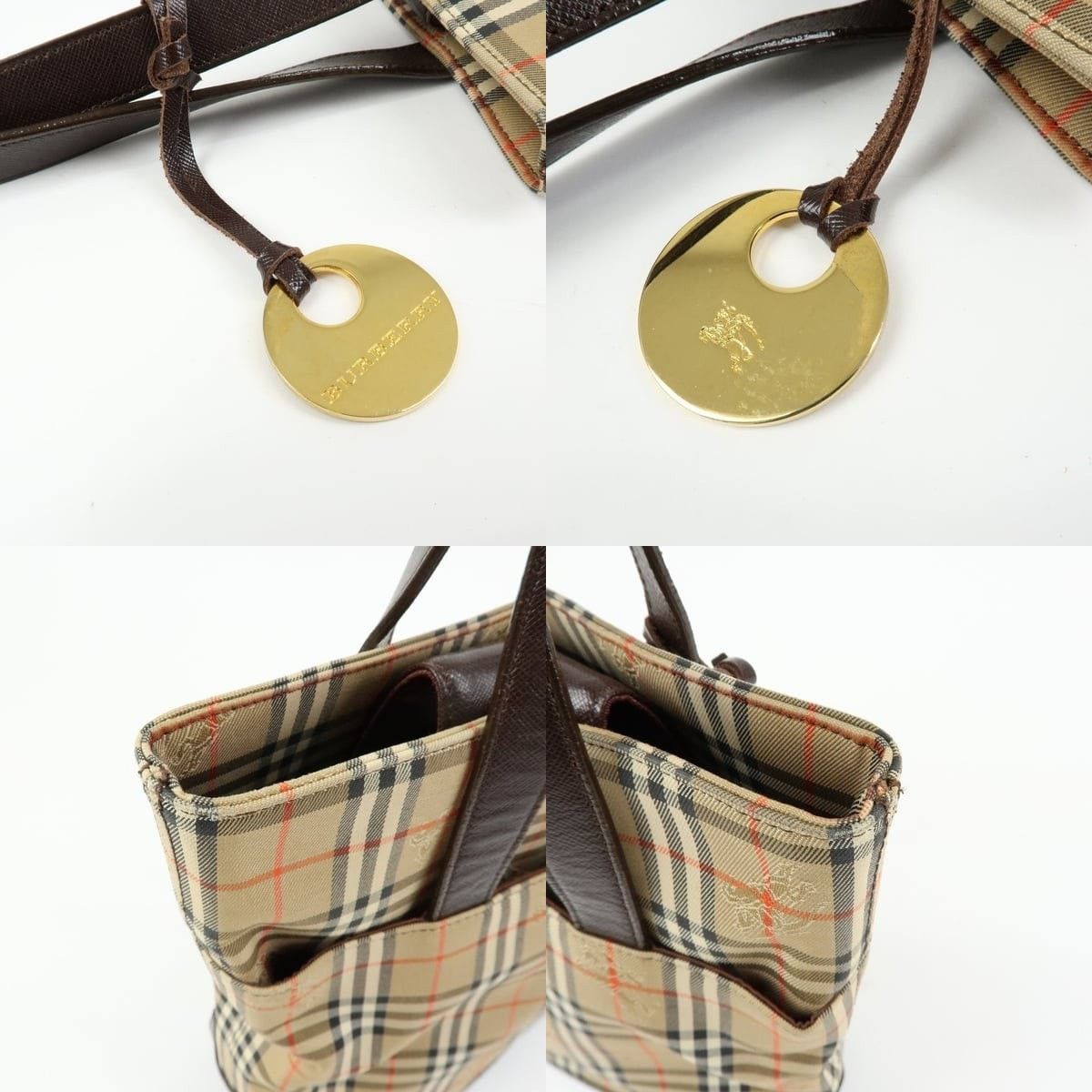 Burberry Burberry Nova Check Coated Canvas Shoulder Bag Beige Size ONE SIZE - 6 Thumbnail